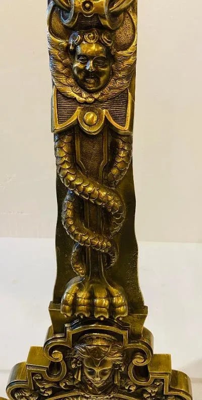 Antique Brass Andirons - 9