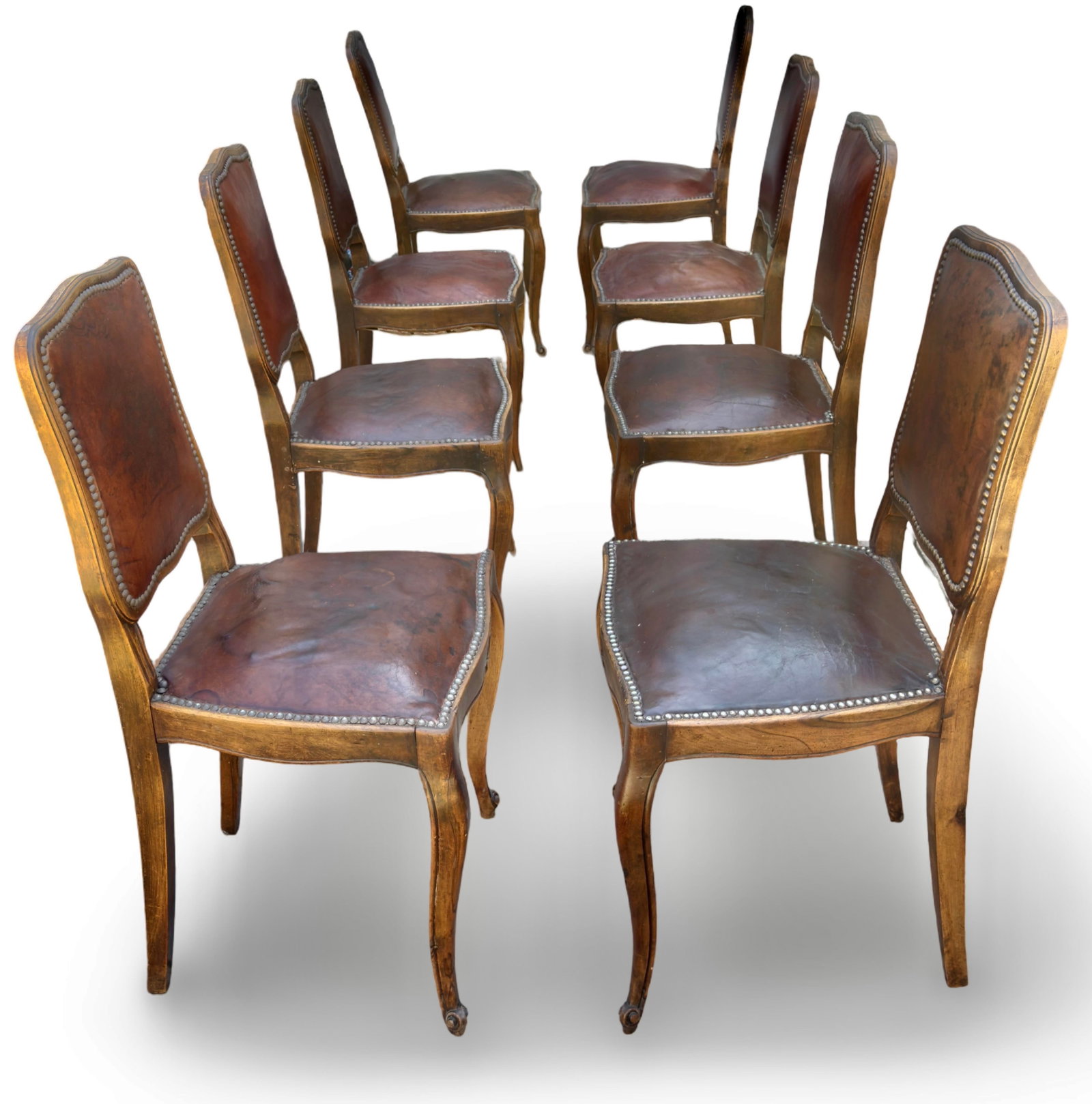 Elegant Set of Eight French Louis XV Antique Dining Chairs From the Late 1800s - 3