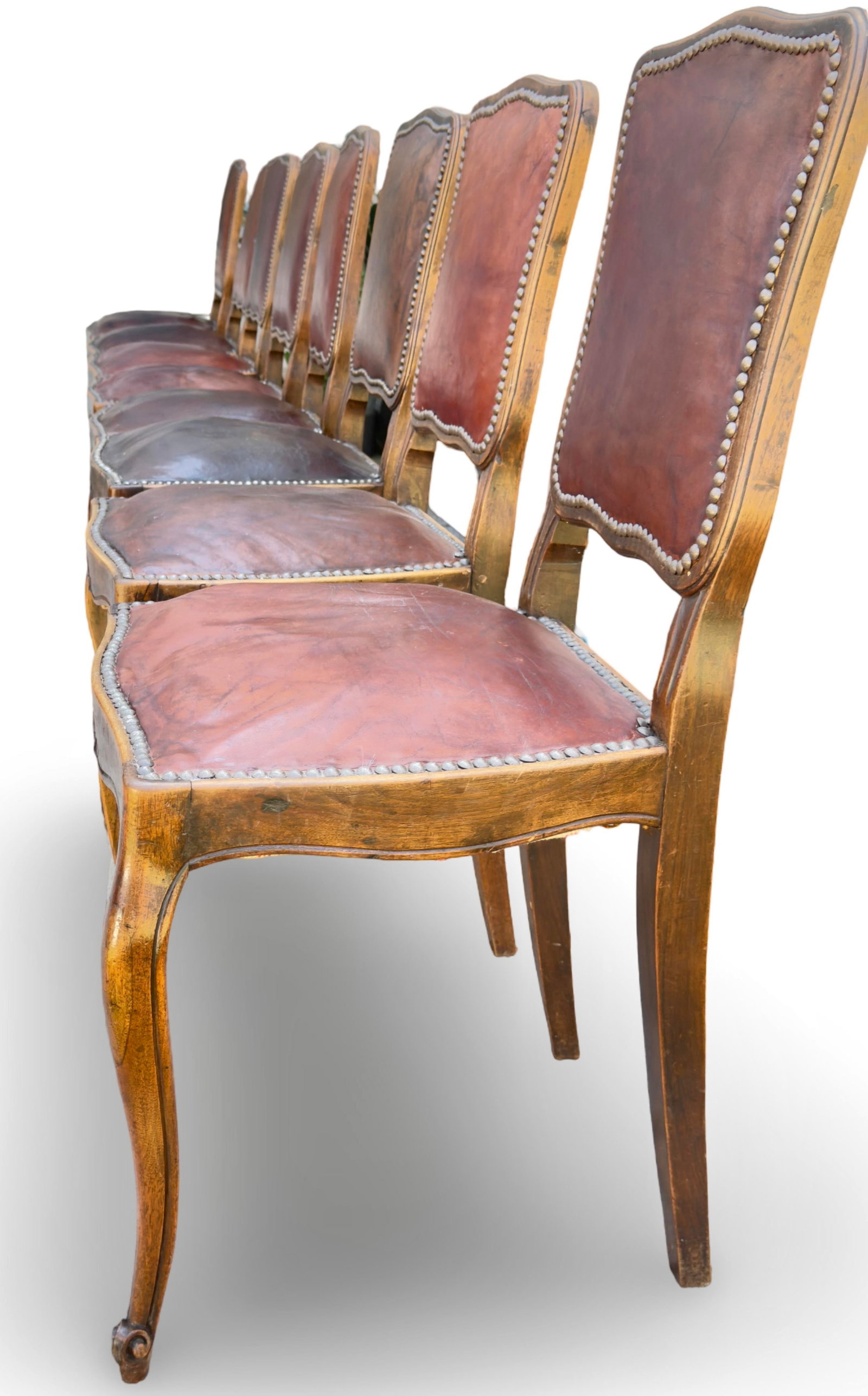 Elegant Set of Eight French Louis XV Antique Dining Chairs From the Late 1800s - 8