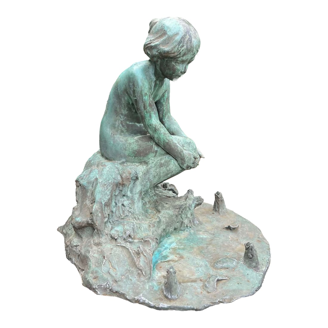At the Water's Edge (1914) by Edward Berge – Antique Bronze Sculpture (Roman Bronze Works) (1 of 15)