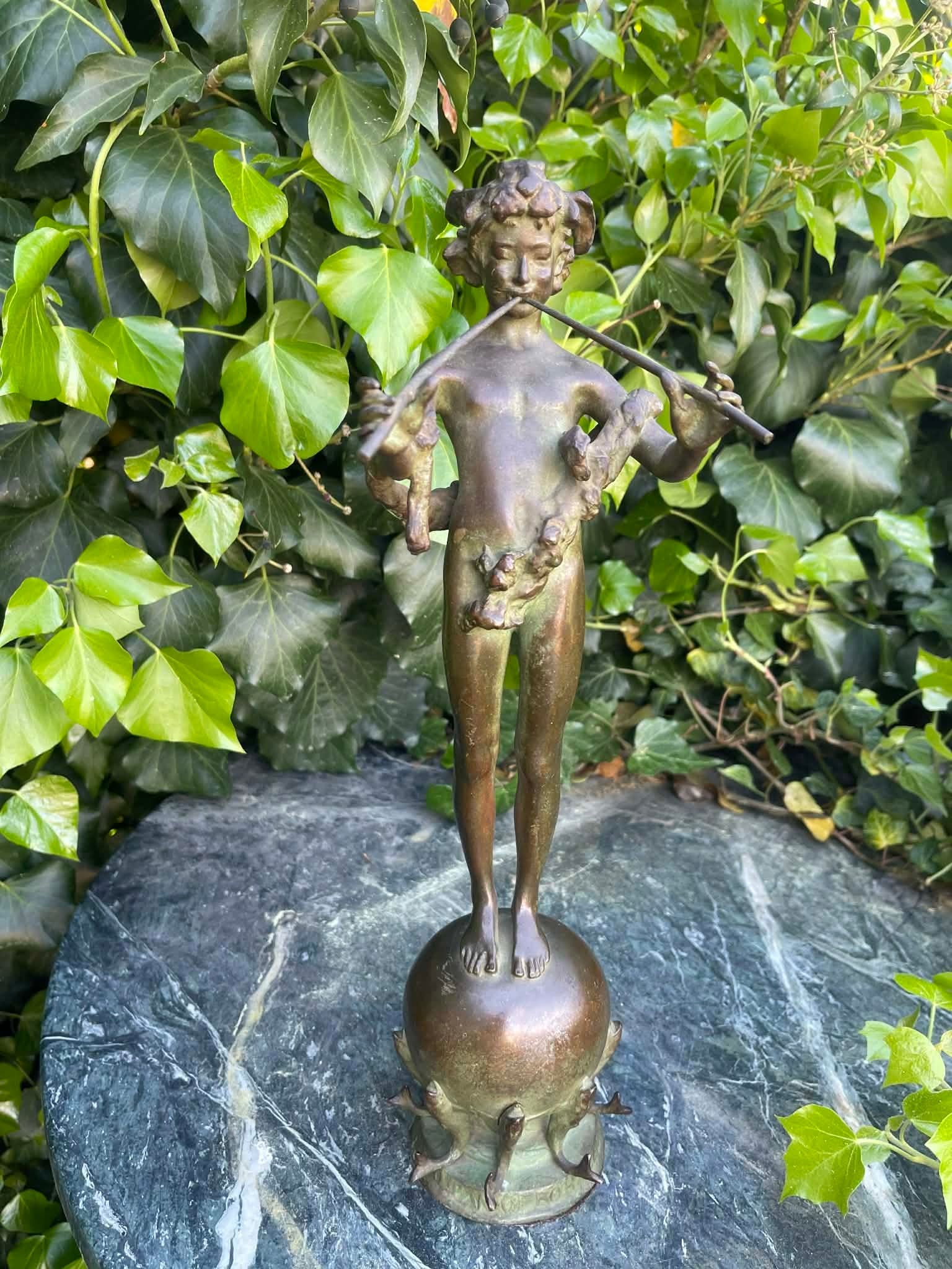 Antique Bronze Sculpture "Pan of Rohallion" by Frederick William MacMonnies (1890) - 6