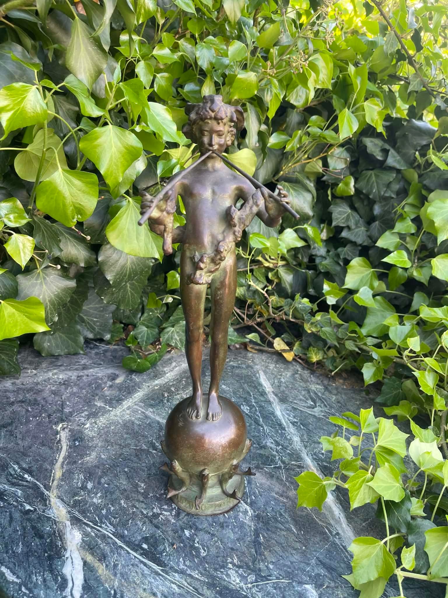 Antique Bronze Sculpture "Pan of Rohallion" by Frederick William MacMonnies (1890) - 9