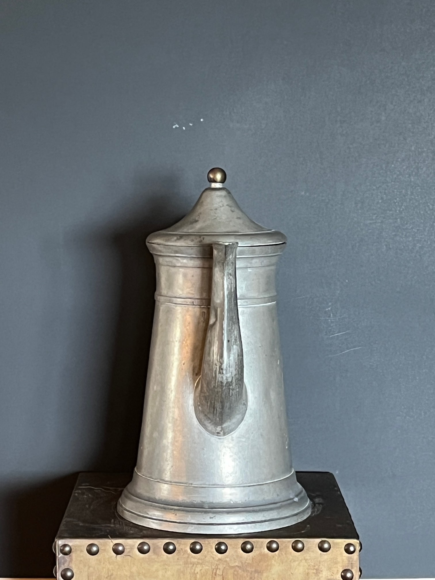 Antique j.b. Graves Troy Ny Pewter Lighthouse Coffee Pot, C. 1848, 12" Tall - 5