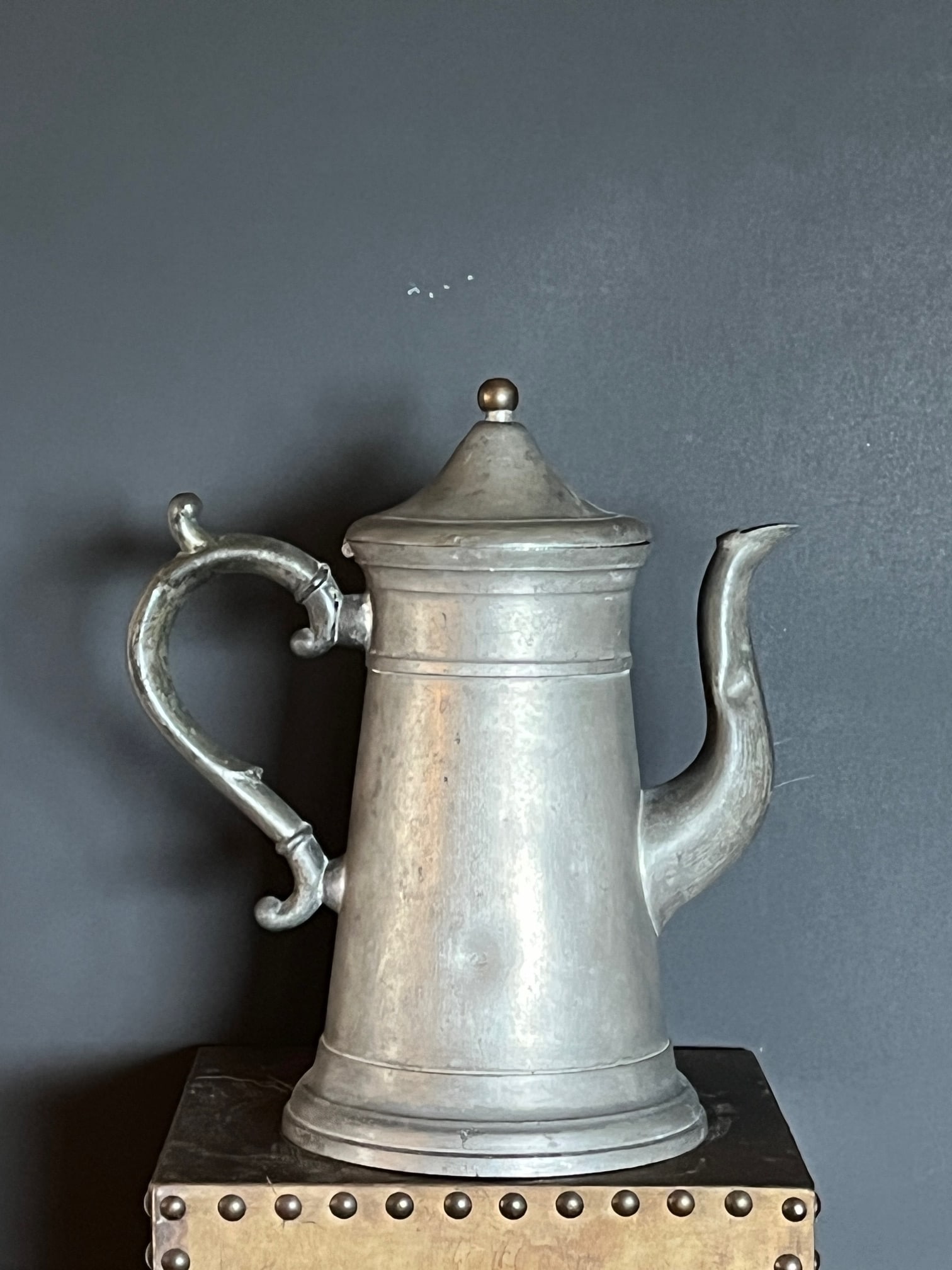 Antique j.b. Graves Troy Ny Pewter Lighthouse Coffee Pot, C. 1848, 12" Tall - 6