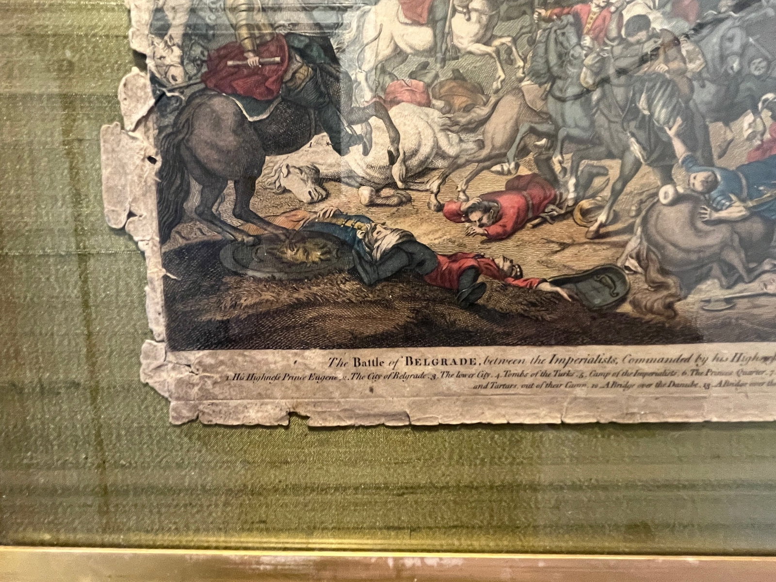 1717 Battle of Belgrade Hand-Colored Engraving Prince Eugene of Savoy - 10