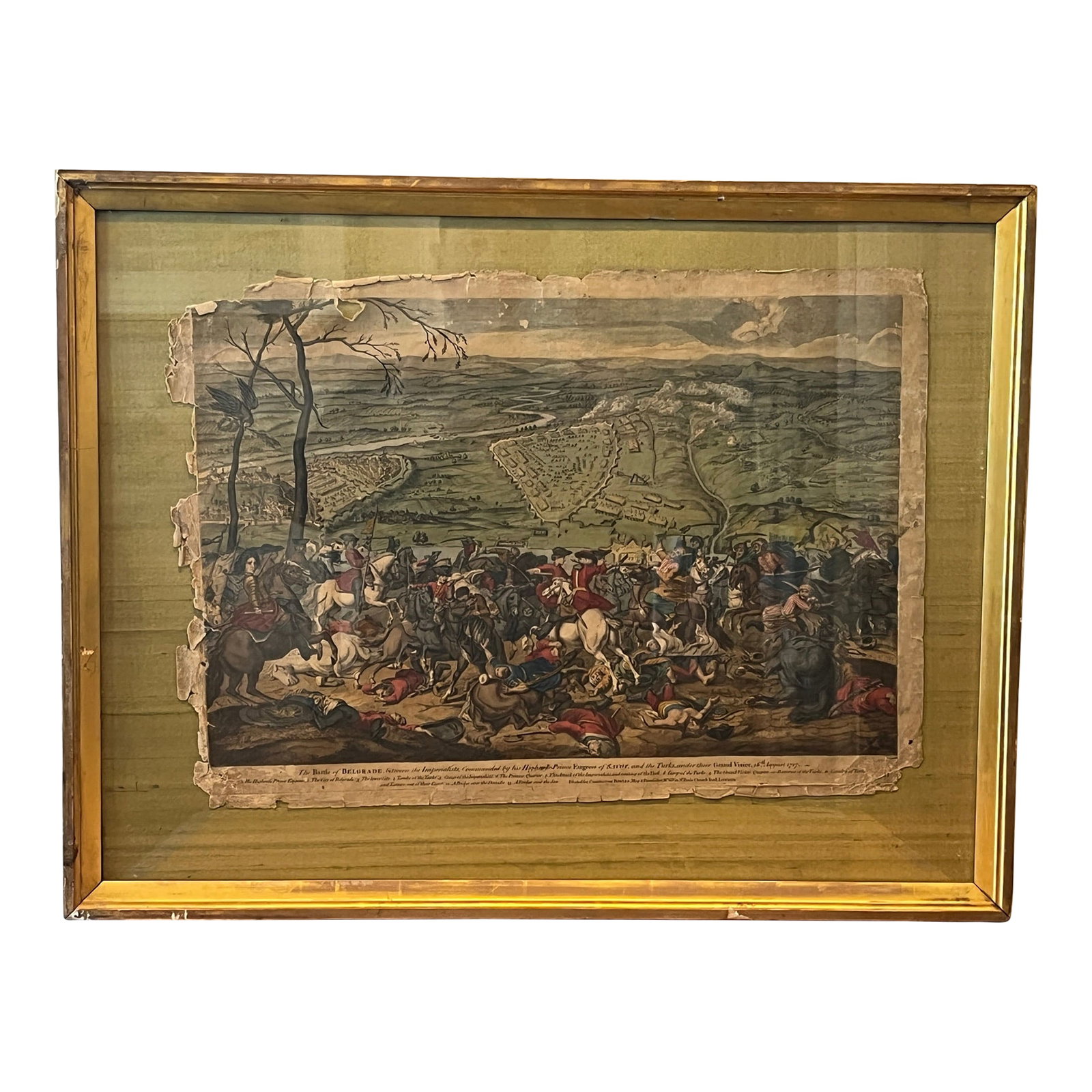 1717 Battle of Belgrade Hand-Colored Engraving Prince Eugene of Savoy (1 of 11)