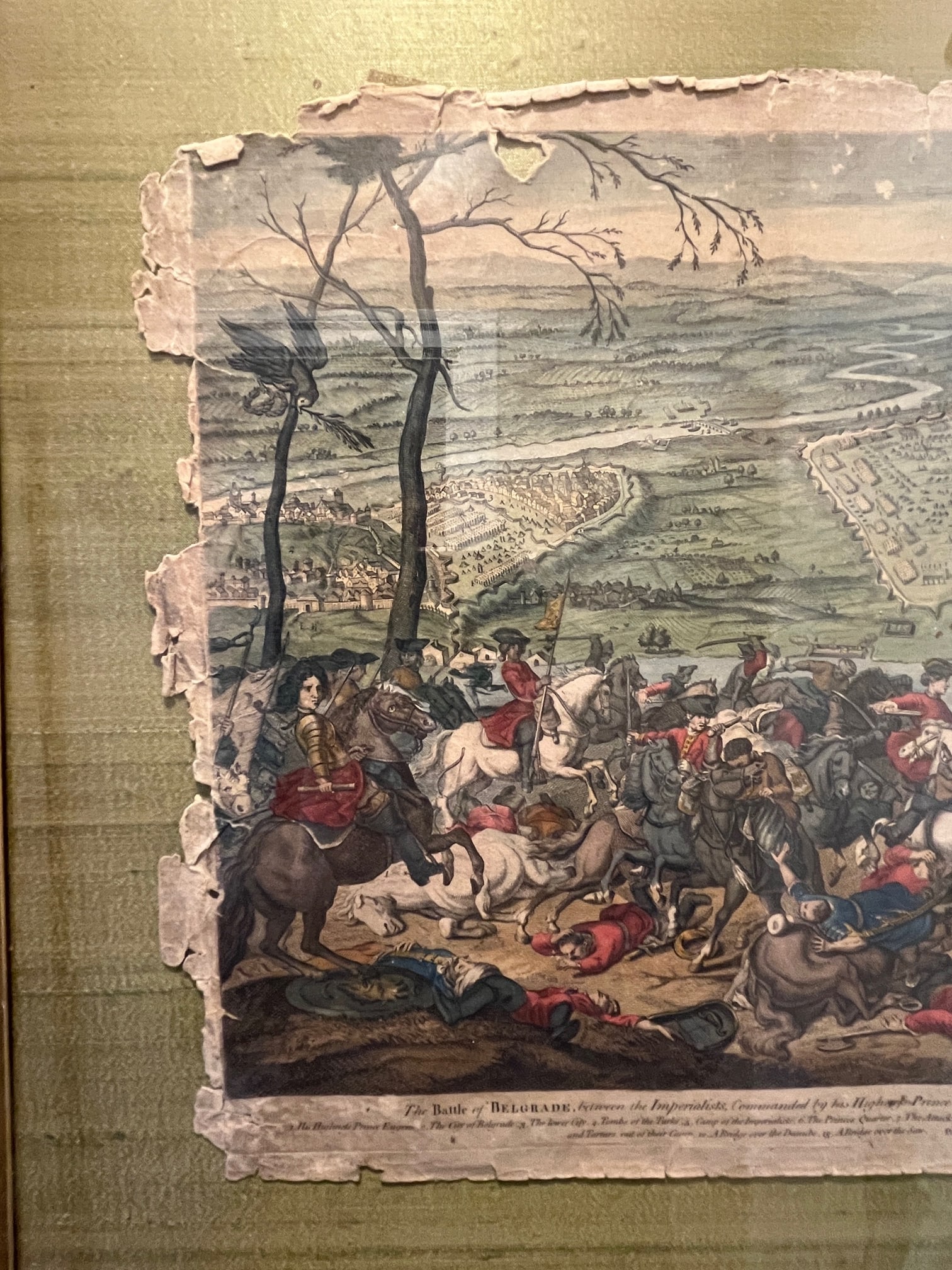 1717 Battle of Belgrade Hand-Colored Engraving Prince Eugene of Savoy - 3