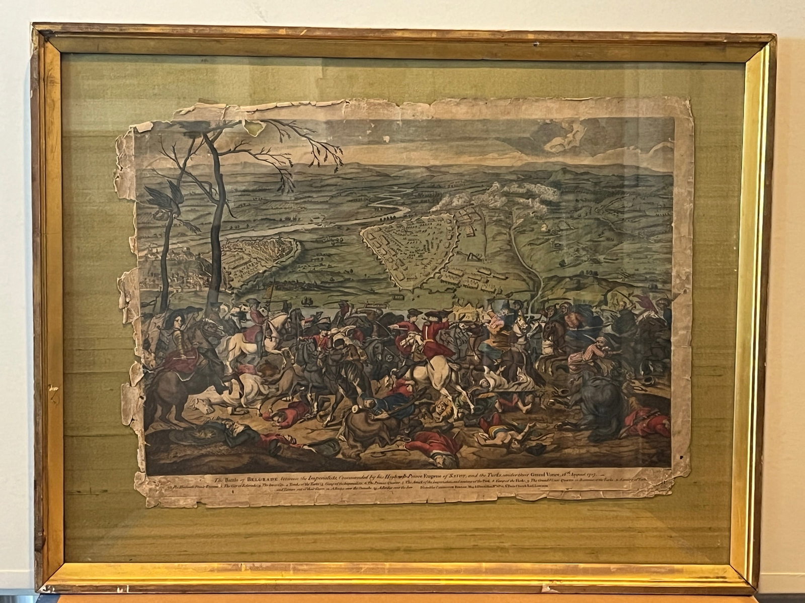 1717 Battle of Belgrade Hand-Colored Engraving Prince Eugene of Savoy - 5