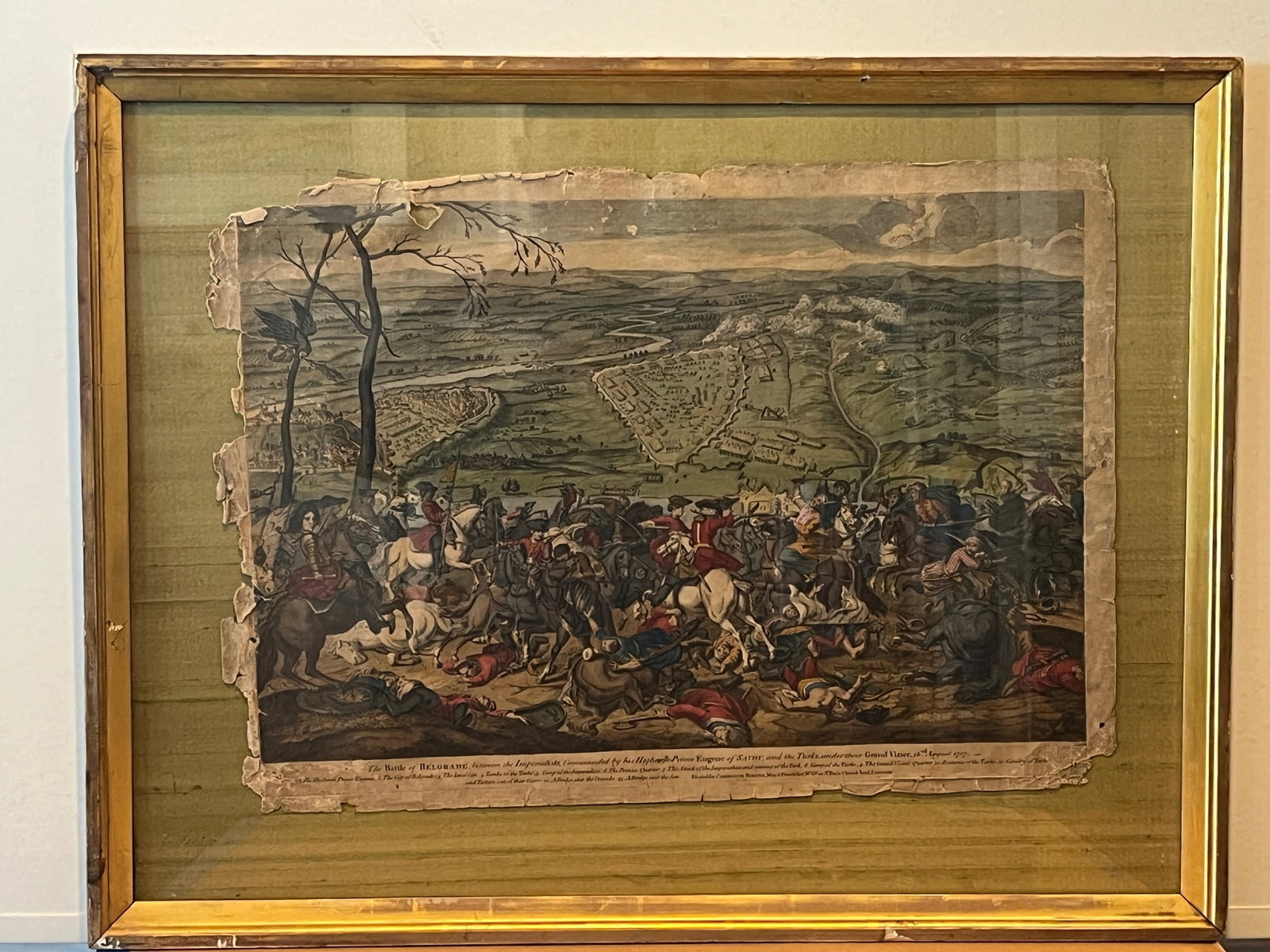 1717 Battle of Belgrade Hand-Colored Engraving Prince Eugene of Savoy - 7