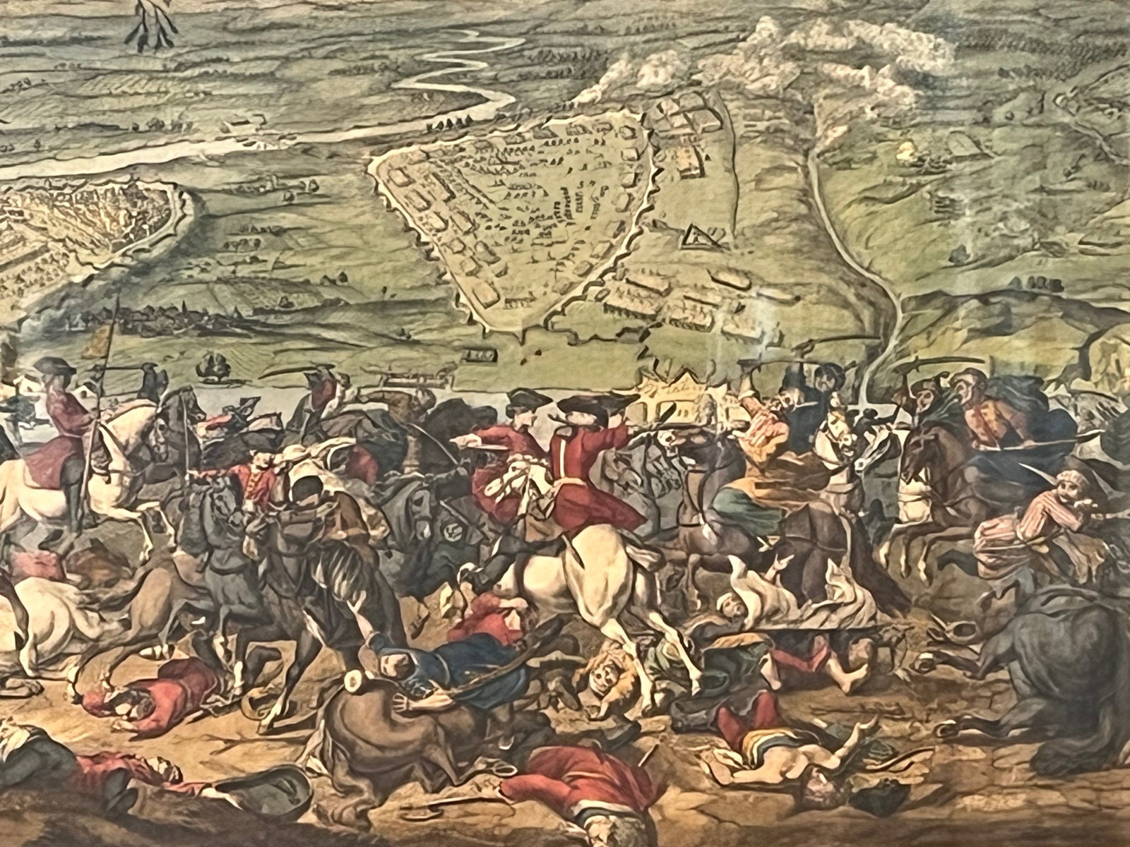 1717 Battle of Belgrade Hand-Colored Engraving Prince Eugene of Savoy - 8