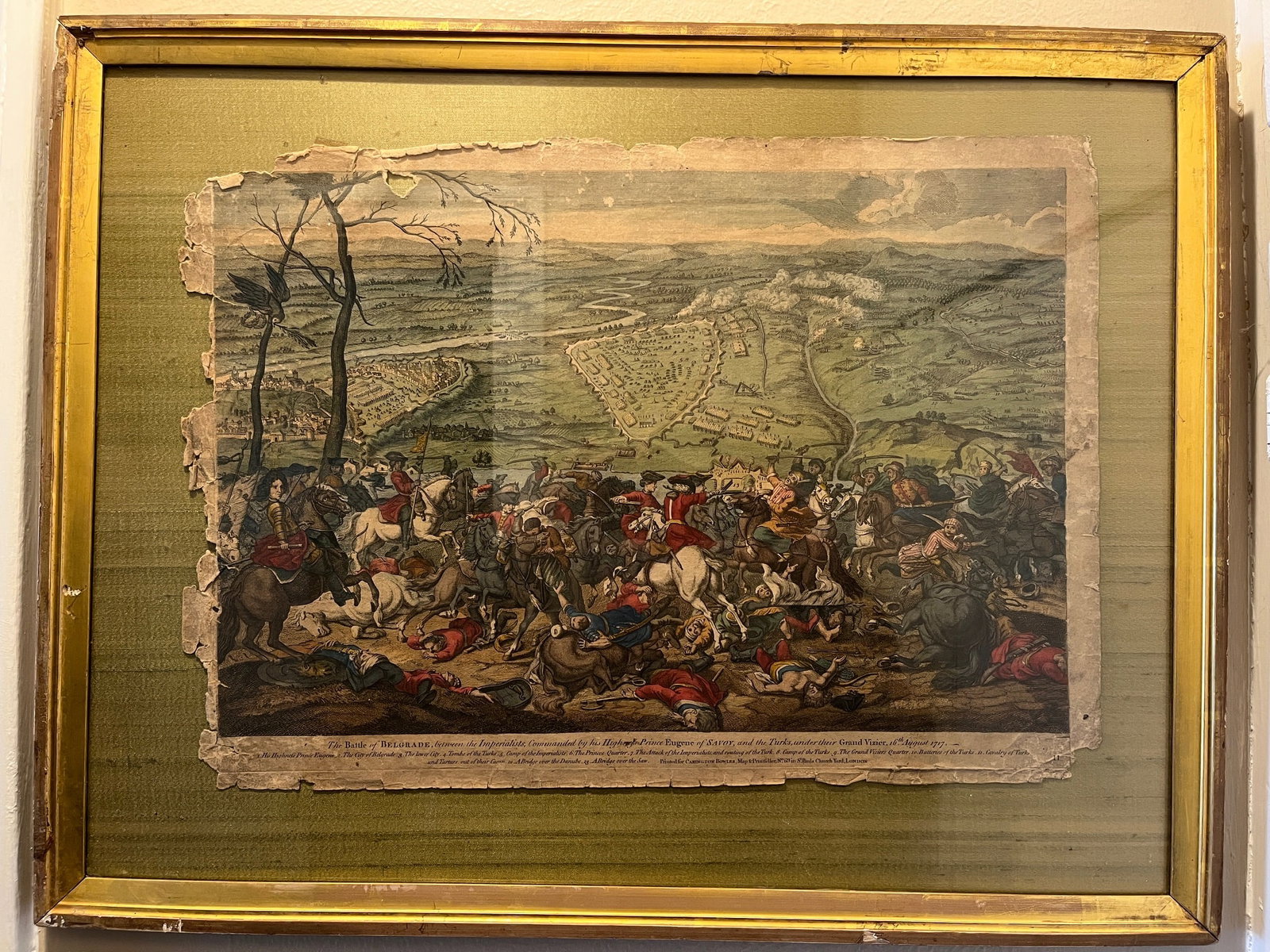 1717 Battle of Belgrade Hand-Colored Engraving Prince Eugene of Savoy - 9