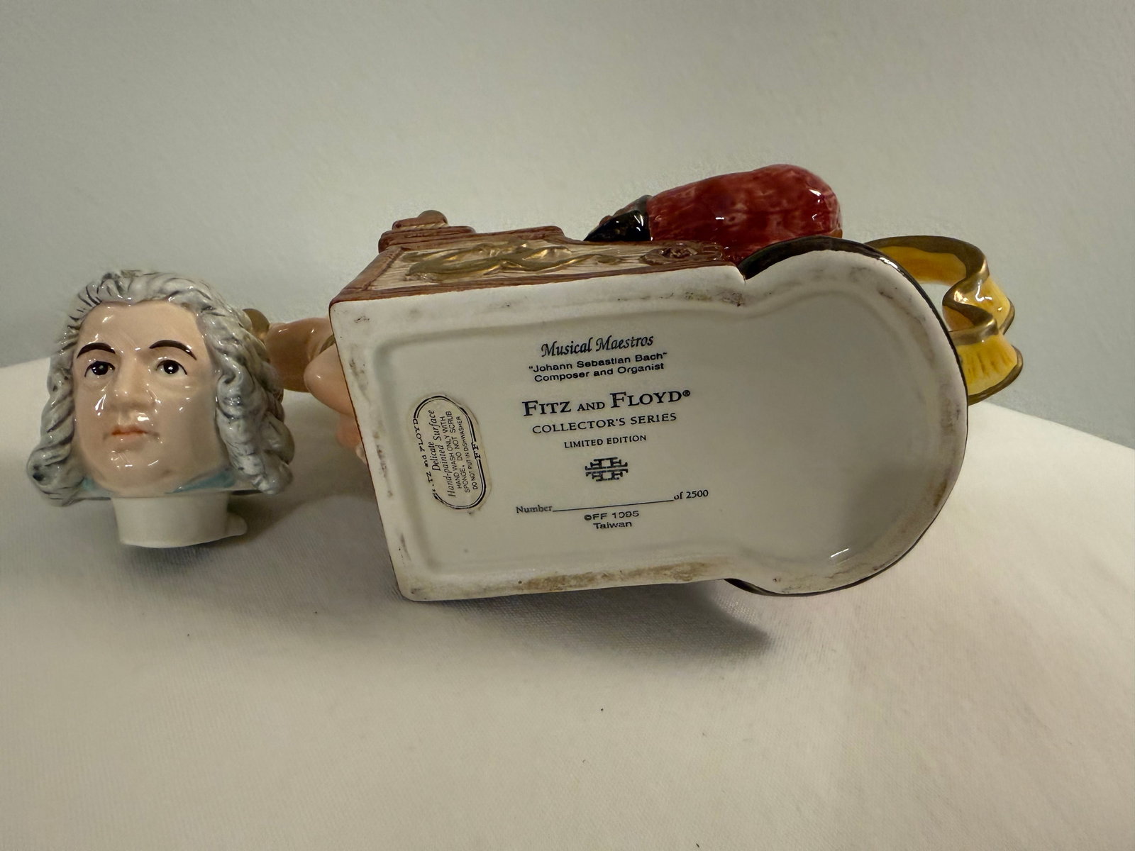 1990s Fitz and Floyd Johann Sebastian Bach Character Teapot - 12