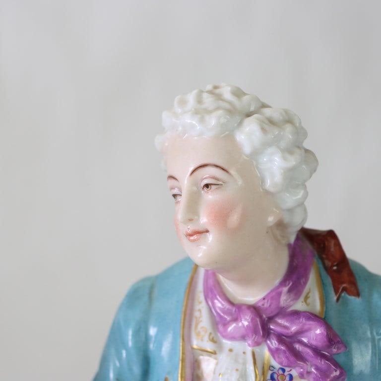 Pair of Large Meissen Style Porcelain Figures of Woman & Man Gardeners C1890 - 3