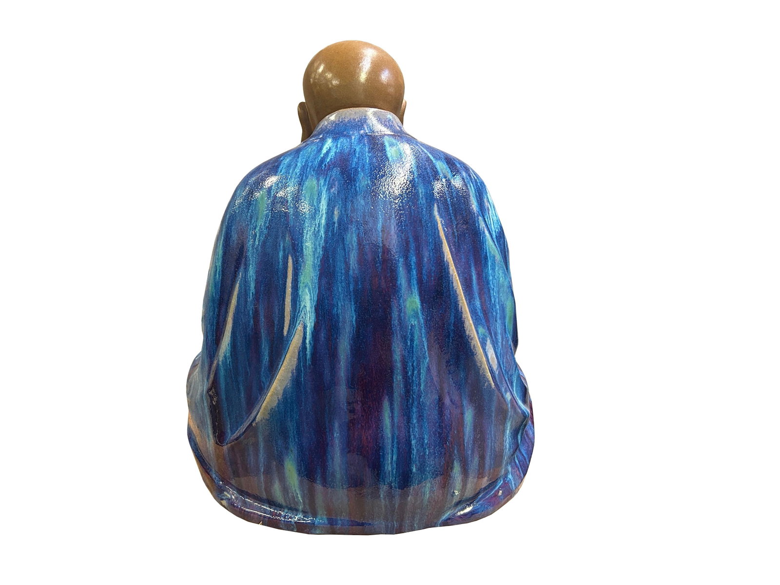 Fine Chinese Shiwan-Style Ceramic Luohan Amitabha in Deep Sea Glaze - 10