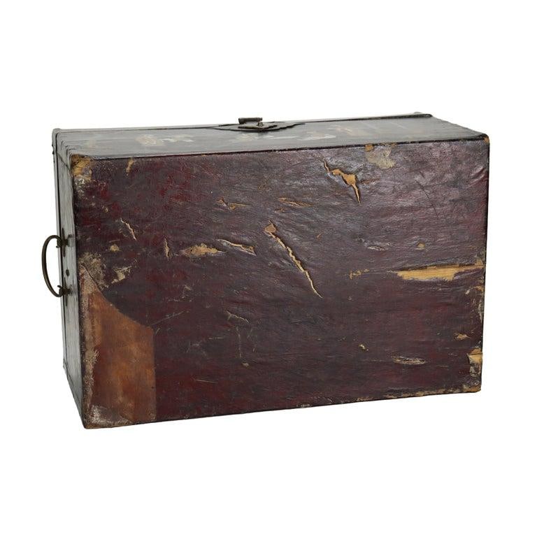 Antique Chinese Polychromed Chinoiserie Document Box C1890 - 15