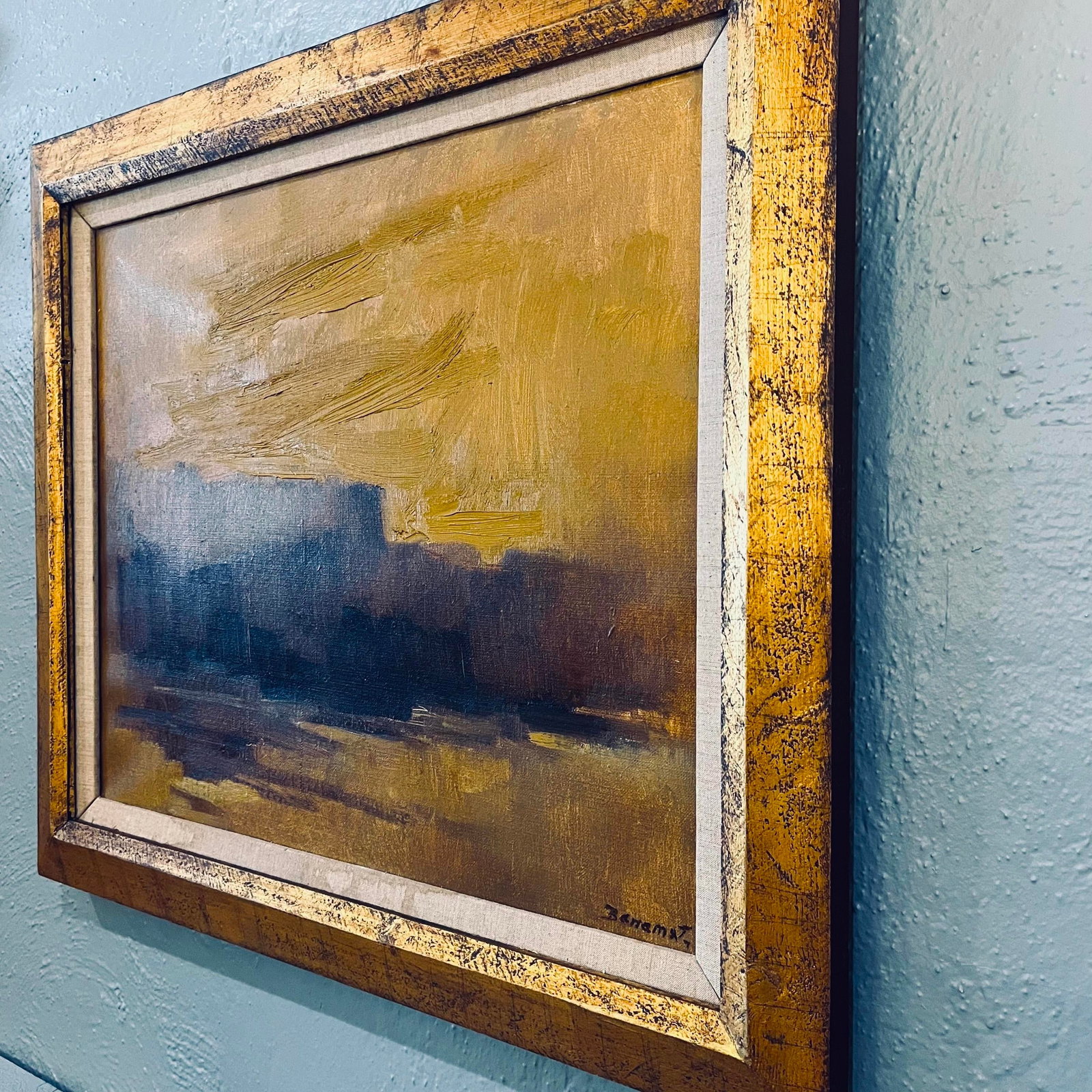 1980's Abstract Impressionist Desert Landscape - After Sunset by Robert Baranet - Rare Carl Laughlin - 10