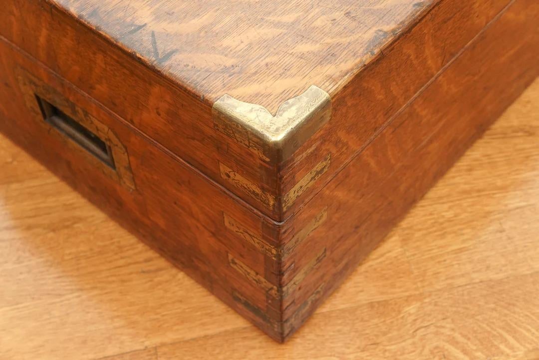 Antique Oak Storage Box - 3