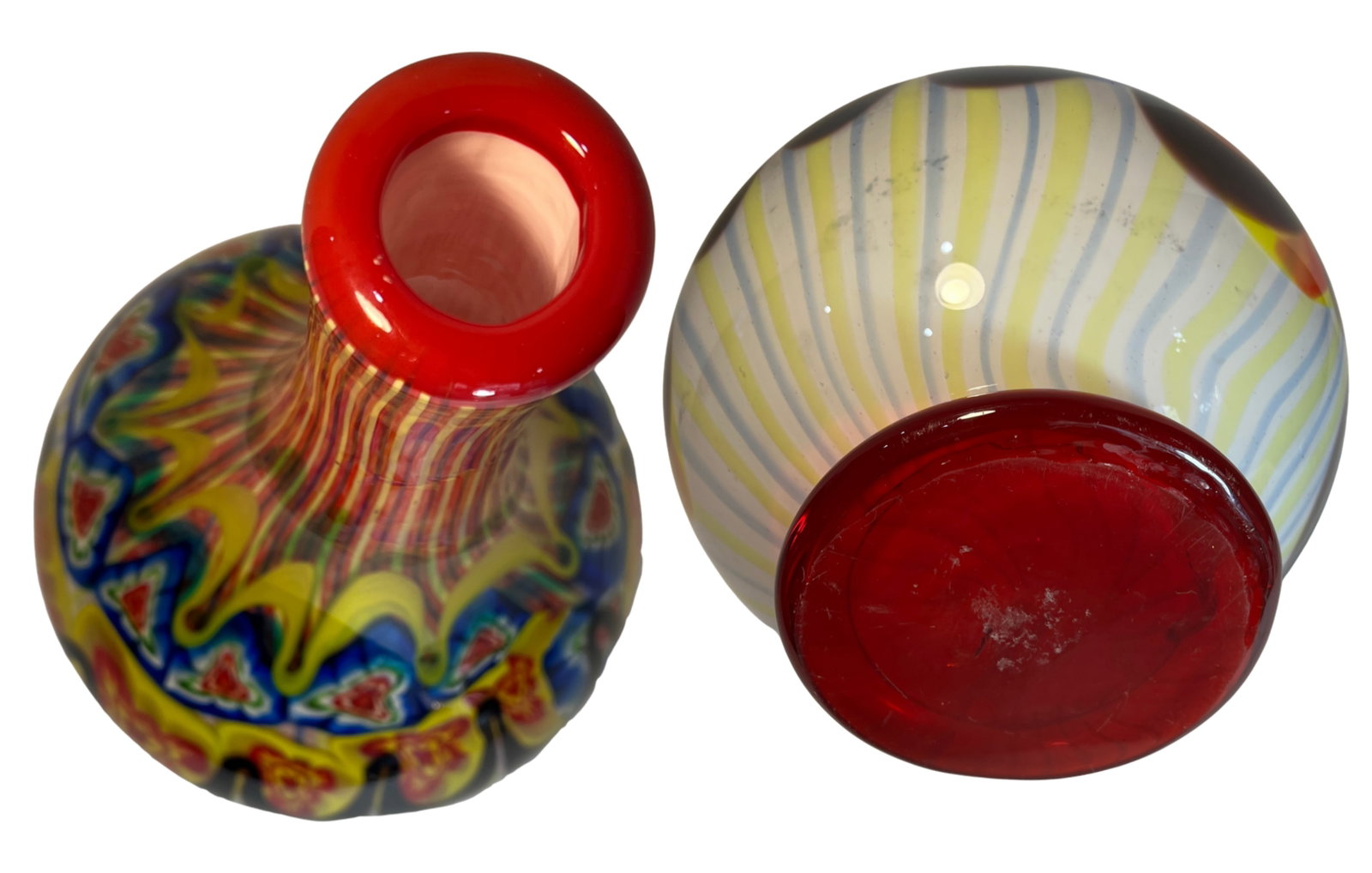 18 Inch Tall Mid-Century Murano Millefiori Polychrome Art Glass Vase - 18