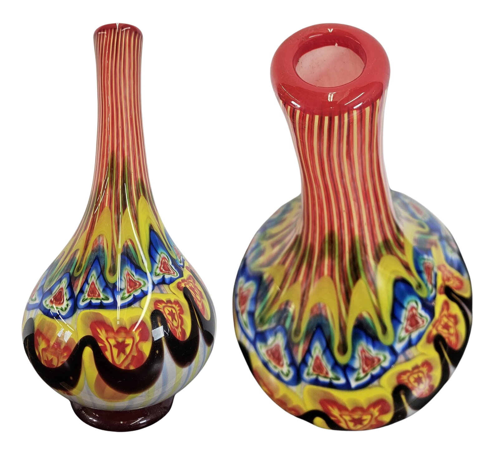 18 Inch Tall Mid-Century Murano Millefiori Polychrome Art Glass Vase - 2