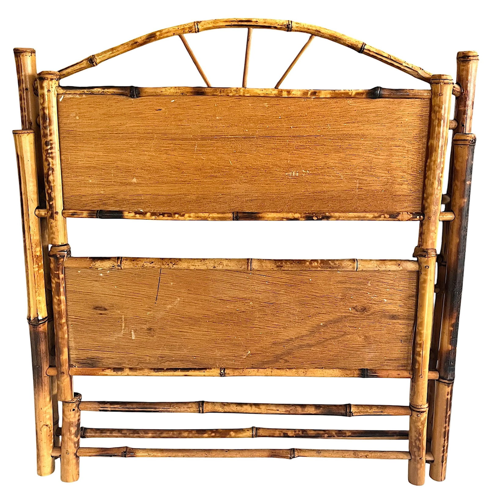 Vintage Burnt Bamboo Wall Shelf With Towel Rack in the French Colonial Style - 5