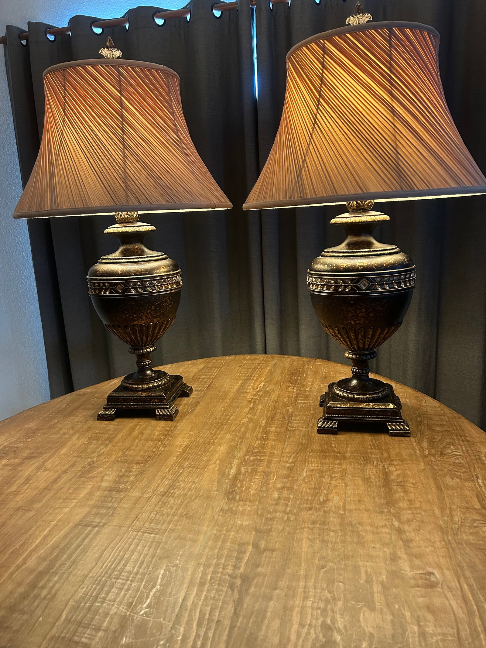 Pristine Hand-Crafted Authentic Fine Art Lamps "Castile" Collection 33" Table Lamps Original S - 12