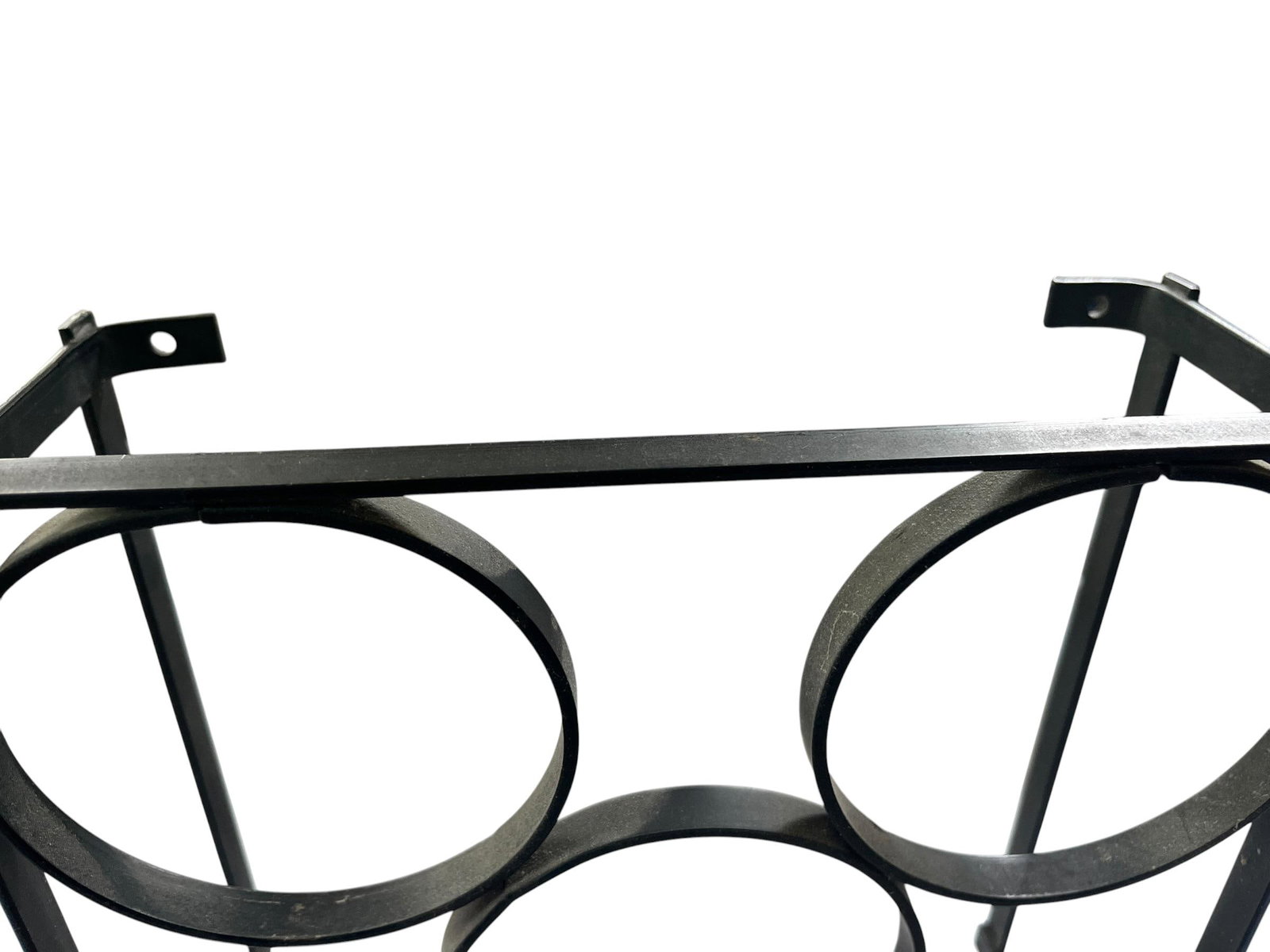 Vintage Mid-Century Modern Geometric Iron Wall-Mount 5 Bottle Wine Rack - 6