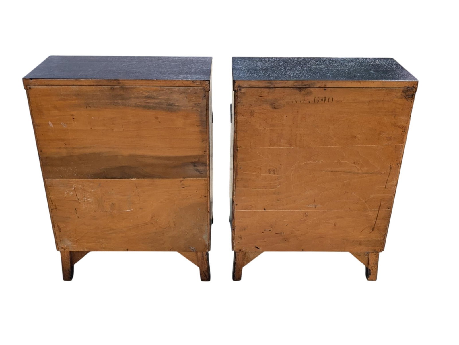 Pair of 1950's Ebonized Mid Century Modern Nightstands With Dual Drawers - 3