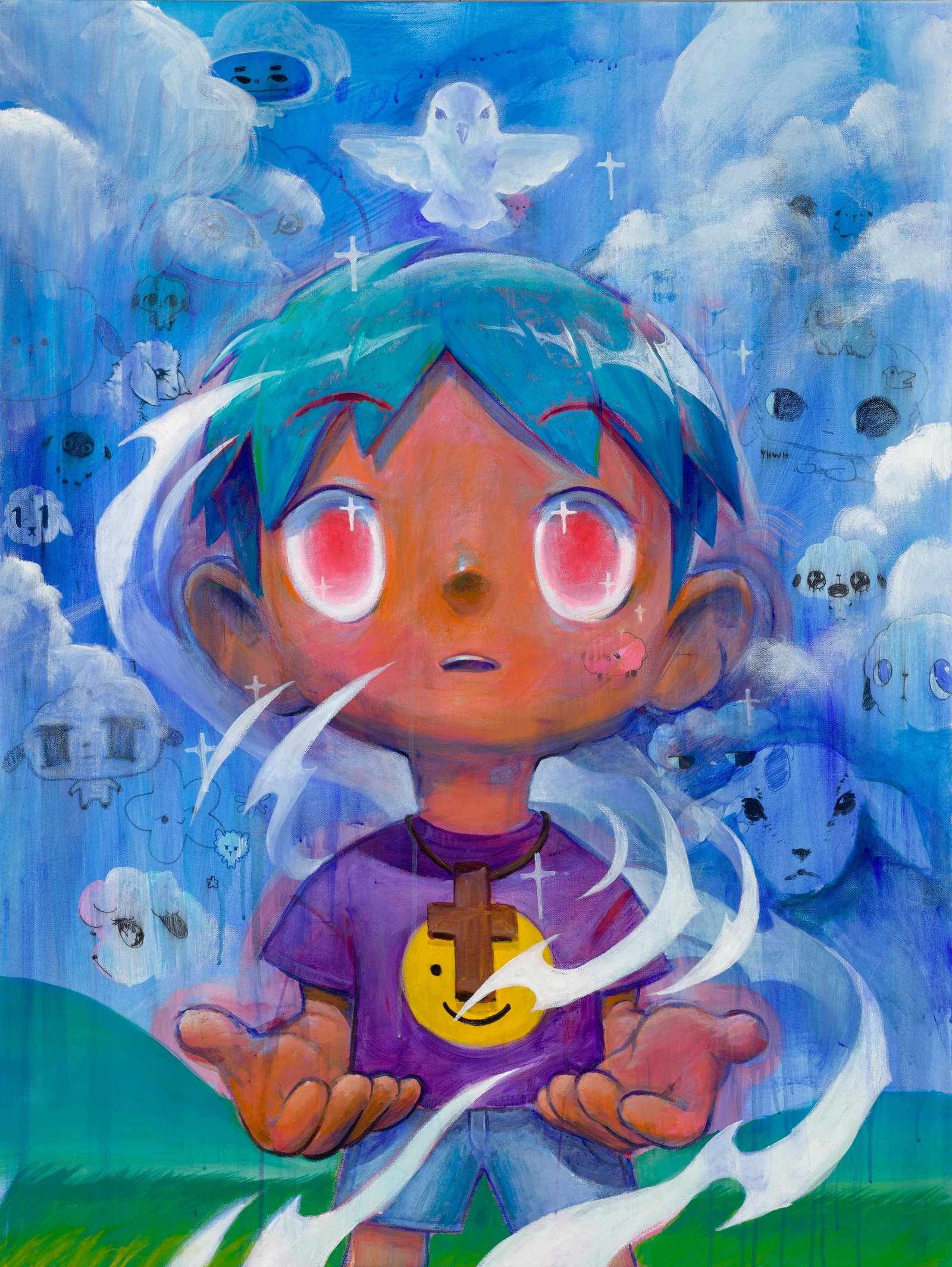 Abba Father by Felix Abcede (2025) , Acrylic on Canvas: ABBAFATHER! Is the humbling realization of sonship to a Heavenly Father. A gift of child-like joy and a new reality of true freedom. Condition: Imperfections: No Imperfections Condition Notes: