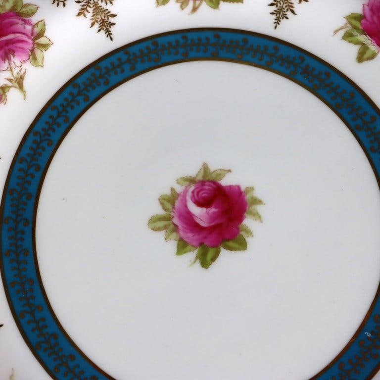 1900s Set of 12 English Cauldon for Gilman Collamore & Co. Scallop Edged Porcelian Plates - 2