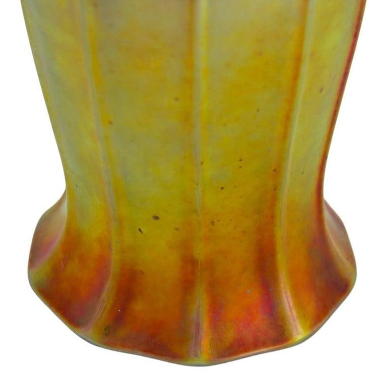 Pair of Antique Steuben Gold Aurene Tulip Shaped Art Glass Shades C1920 - 2
