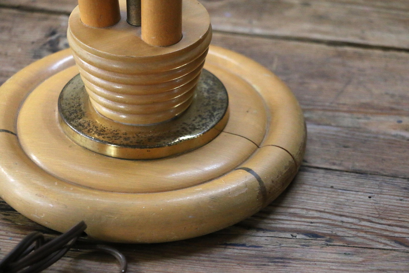 1950s Heywood-Wakefield Bamboo Style Table Lamps | Pair of Mid Century Modern Wood Lamps - 14