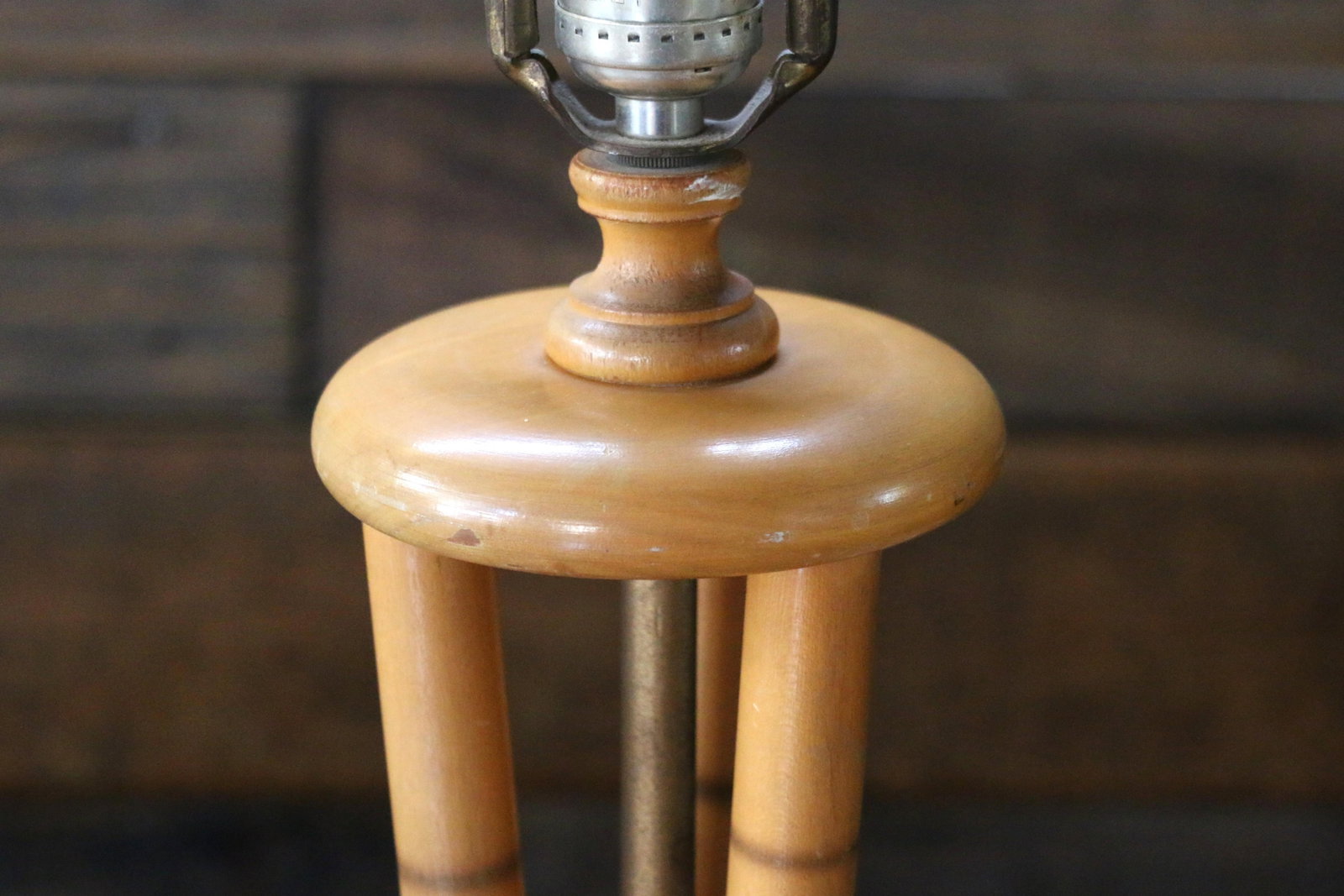 1950s Heywood-Wakefield Bamboo Style Table Lamps | Pair of Mid Century Modern Wood Lamps - 9