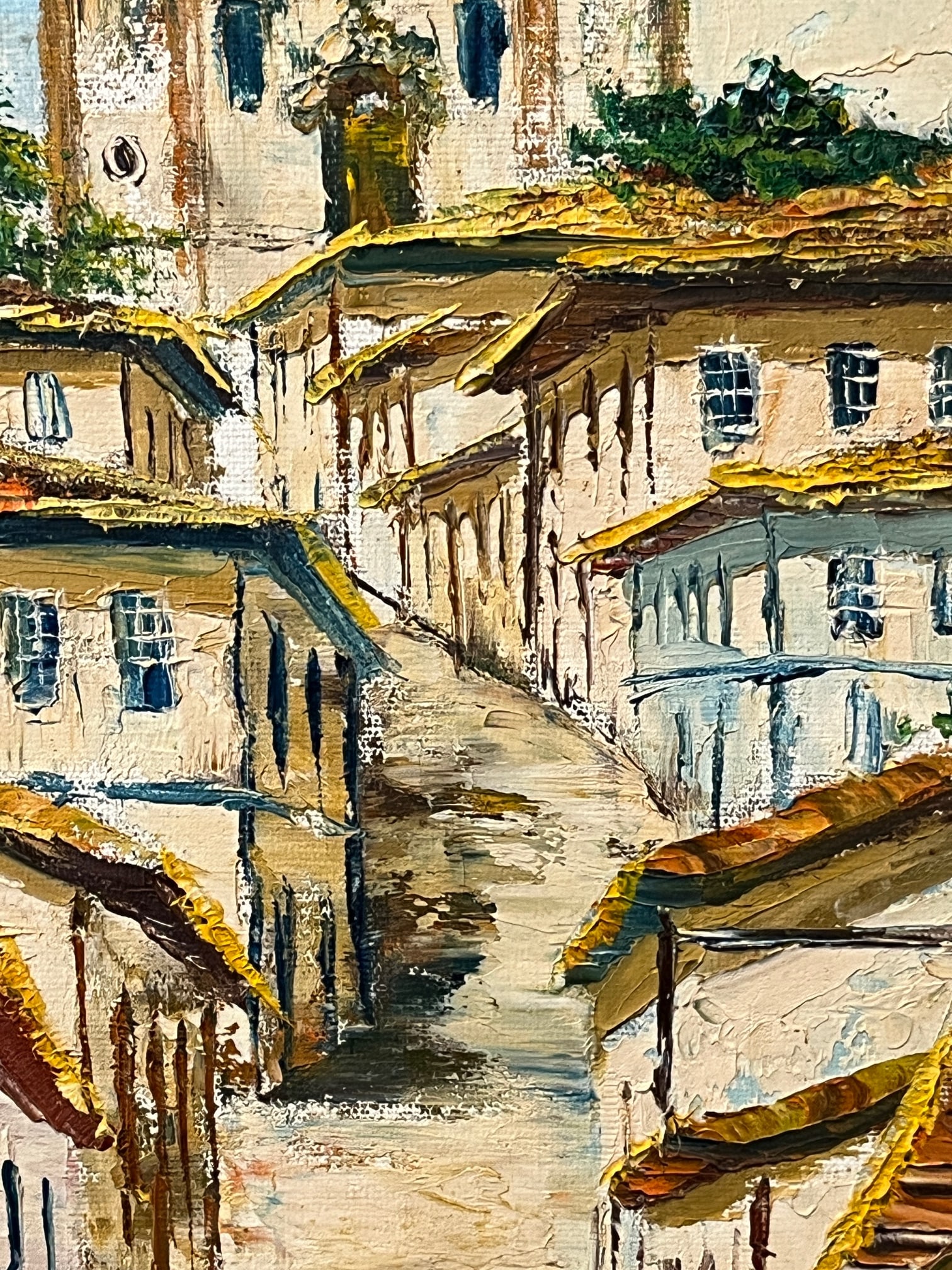 1970s Brazilian Impasto Oil Painting of Tiradentes by J. Refanne - Framed - 3