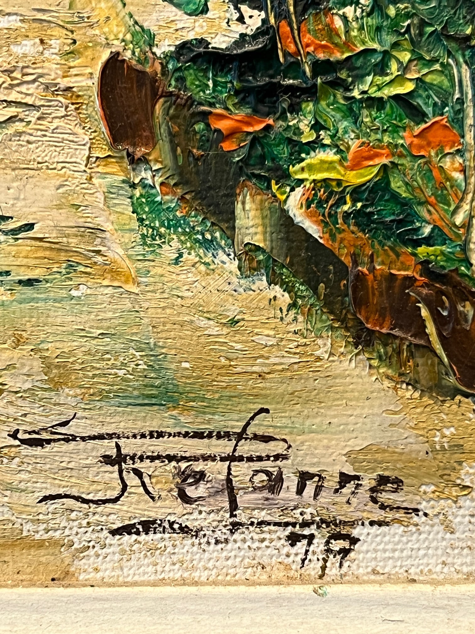 1970s Brazilian Impasto Oil Painting of Tiradentes by J. Refanne - Framed - 4