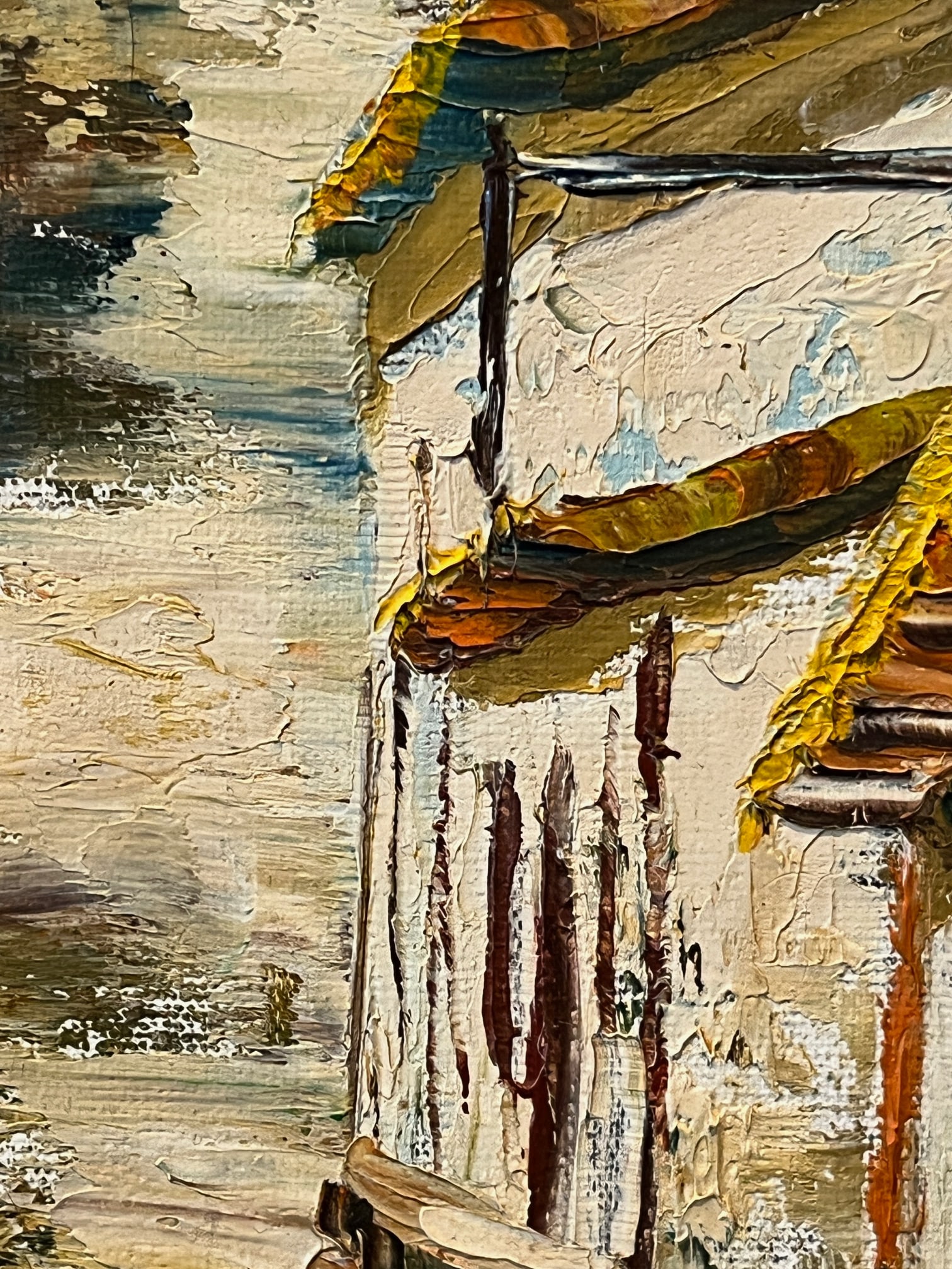 1970s Brazilian Impasto Oil Painting of Tiradentes by J. Refanne - Framed - 5