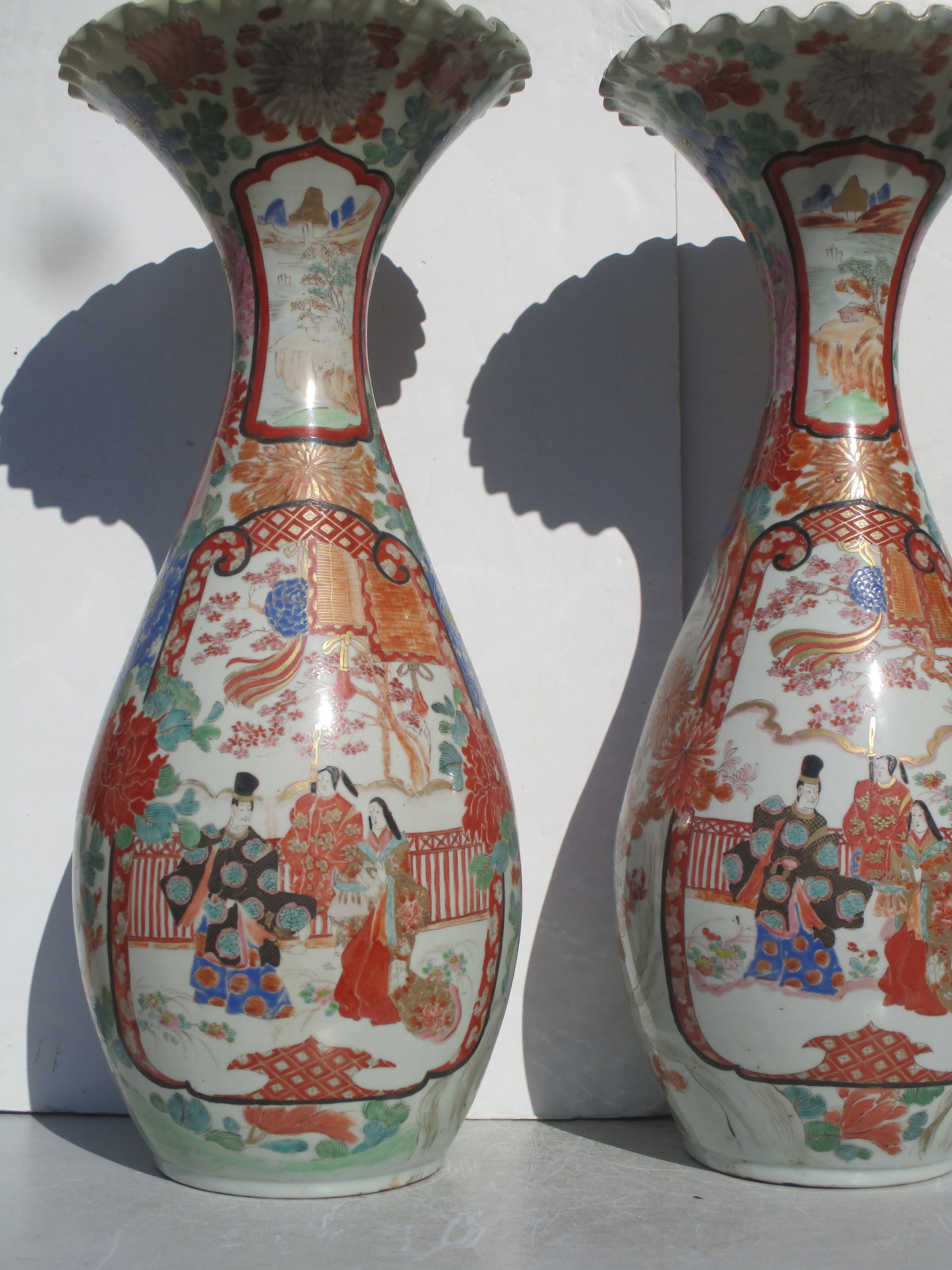 Japanese Edo 1880s Matching Vases Hichozan Shinpo--a Pair of 2 - 10