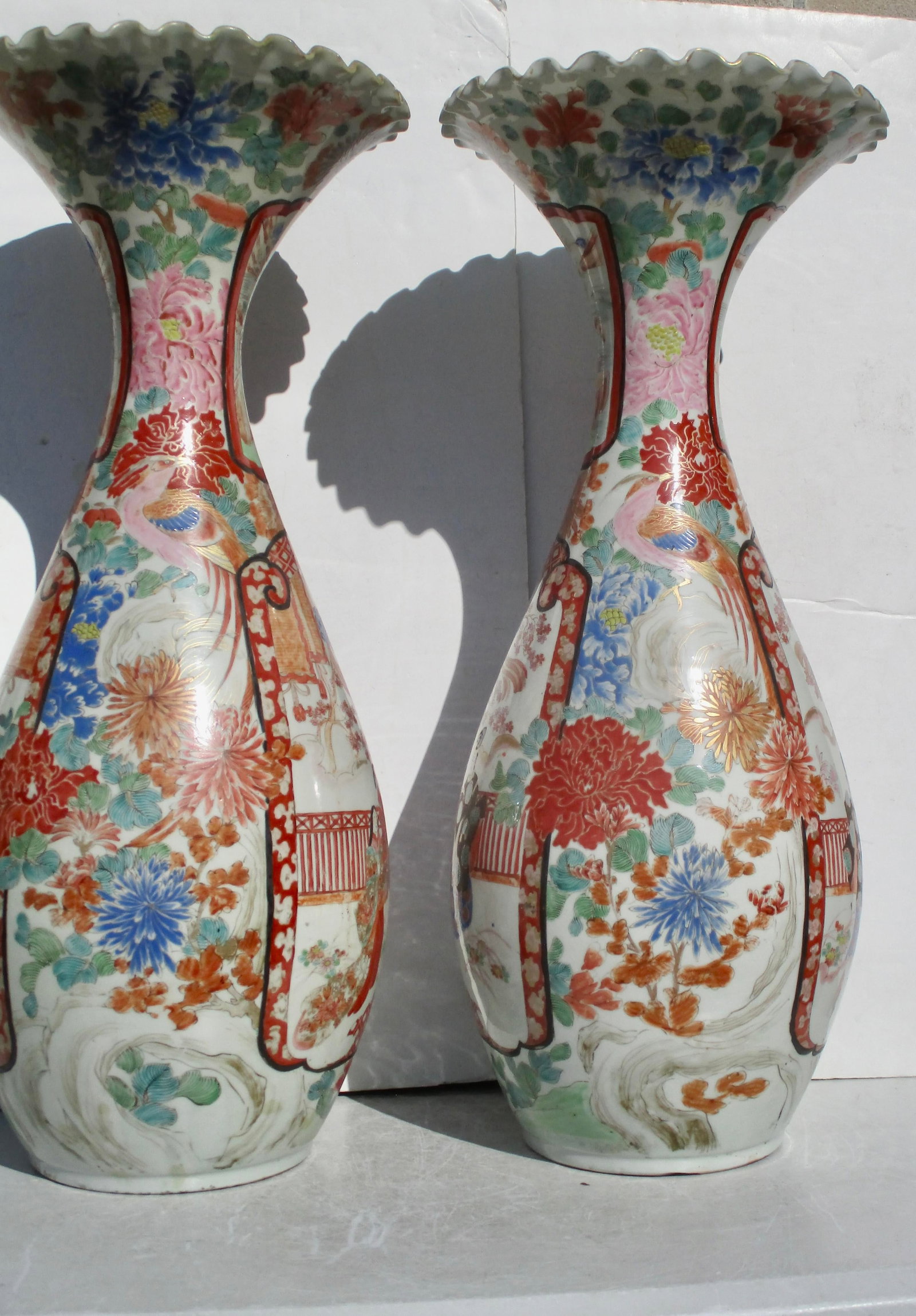 Japanese Edo 1880s Matching Vases Hichozan Shinpo--a Pair of 2 - 6