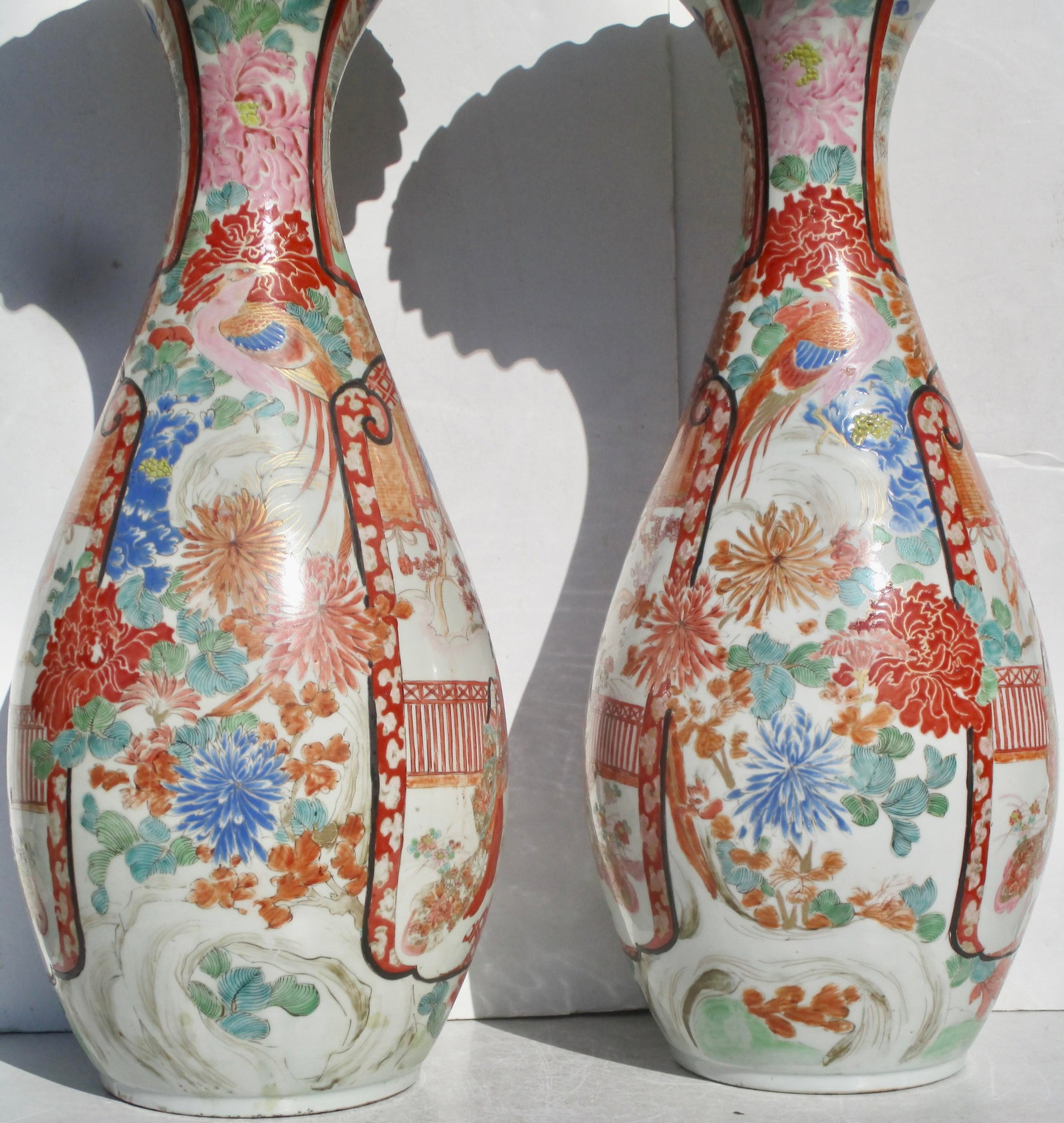 Japanese Edo 1880s Matching Vases Hichozan Shinpo--a Pair of 2 - 8
