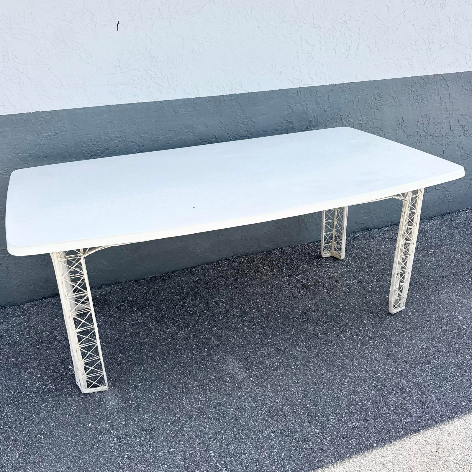 Mid Century Modern Spun Fiberglass Rectangular Dining Table - 2
