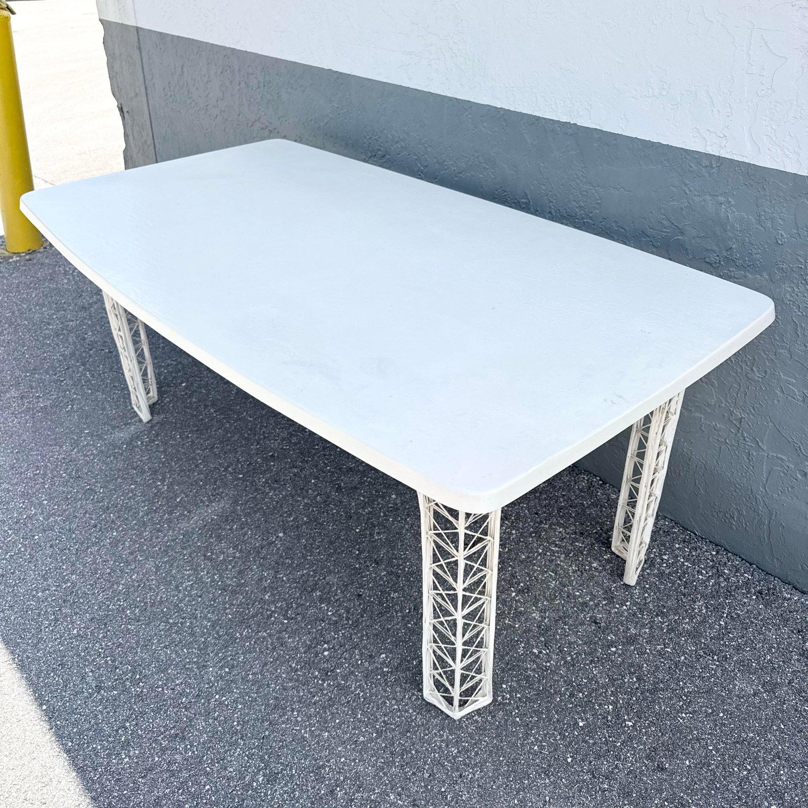 Mid Century Modern Spun Fiberglass Rectangular Dining Table - 3
