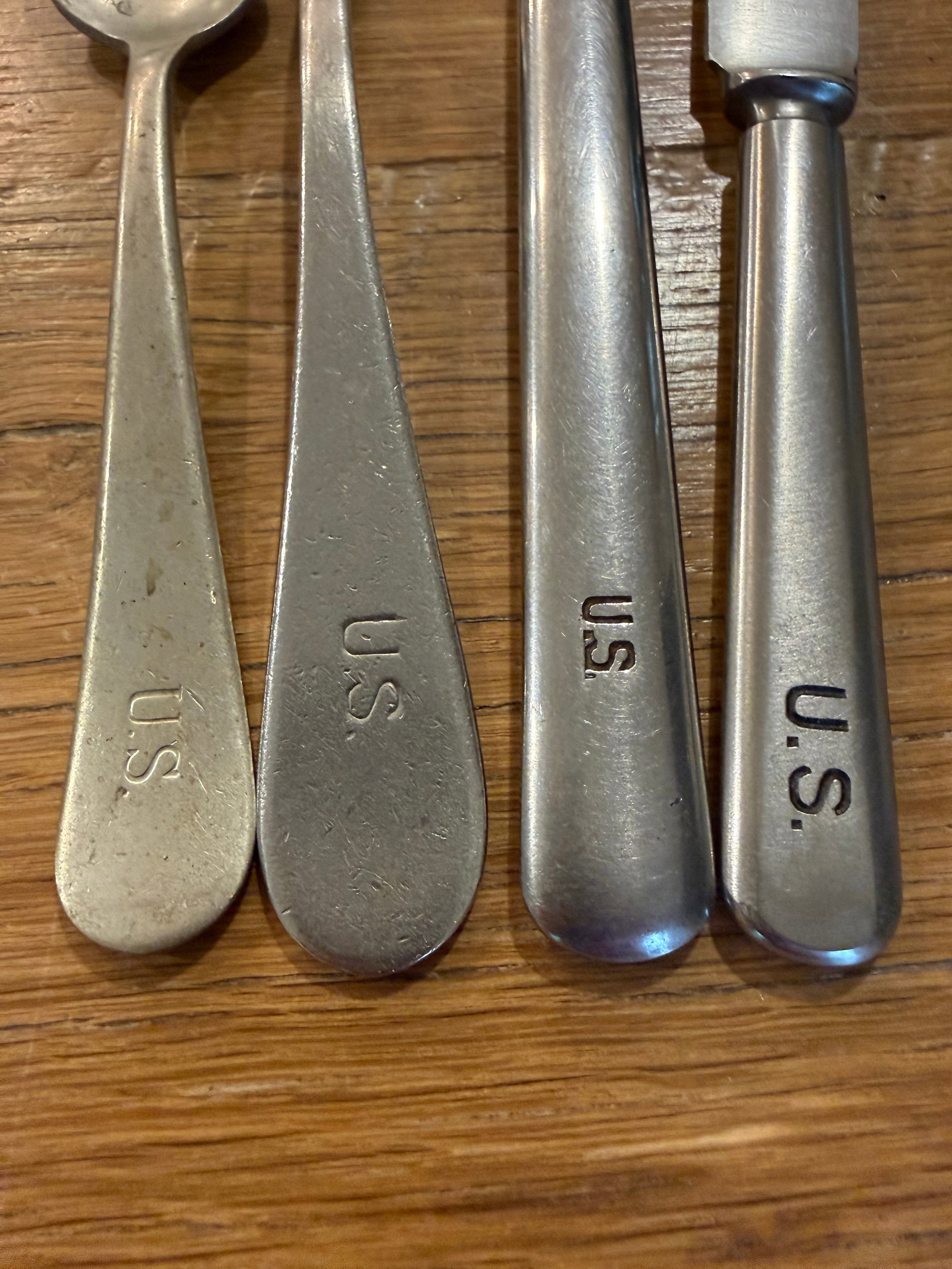 World War 2 United States Military Flatware Spoons and Knives Marked 1940 - 2