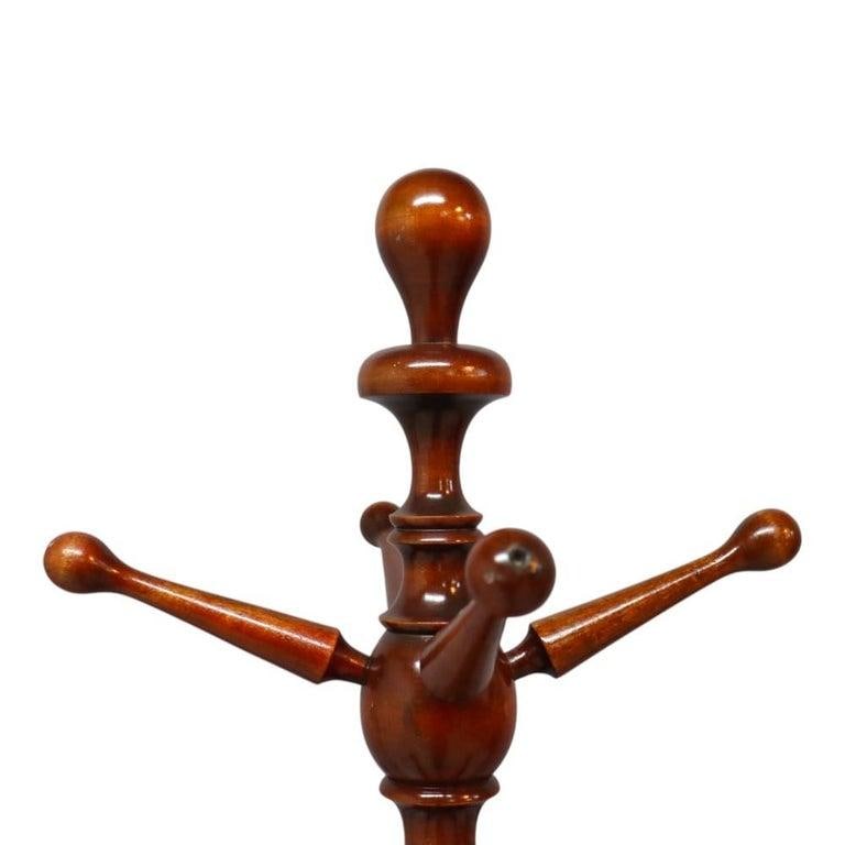 Mahogany Stick & Ball Quadruped Coat Rack C1920 - 4