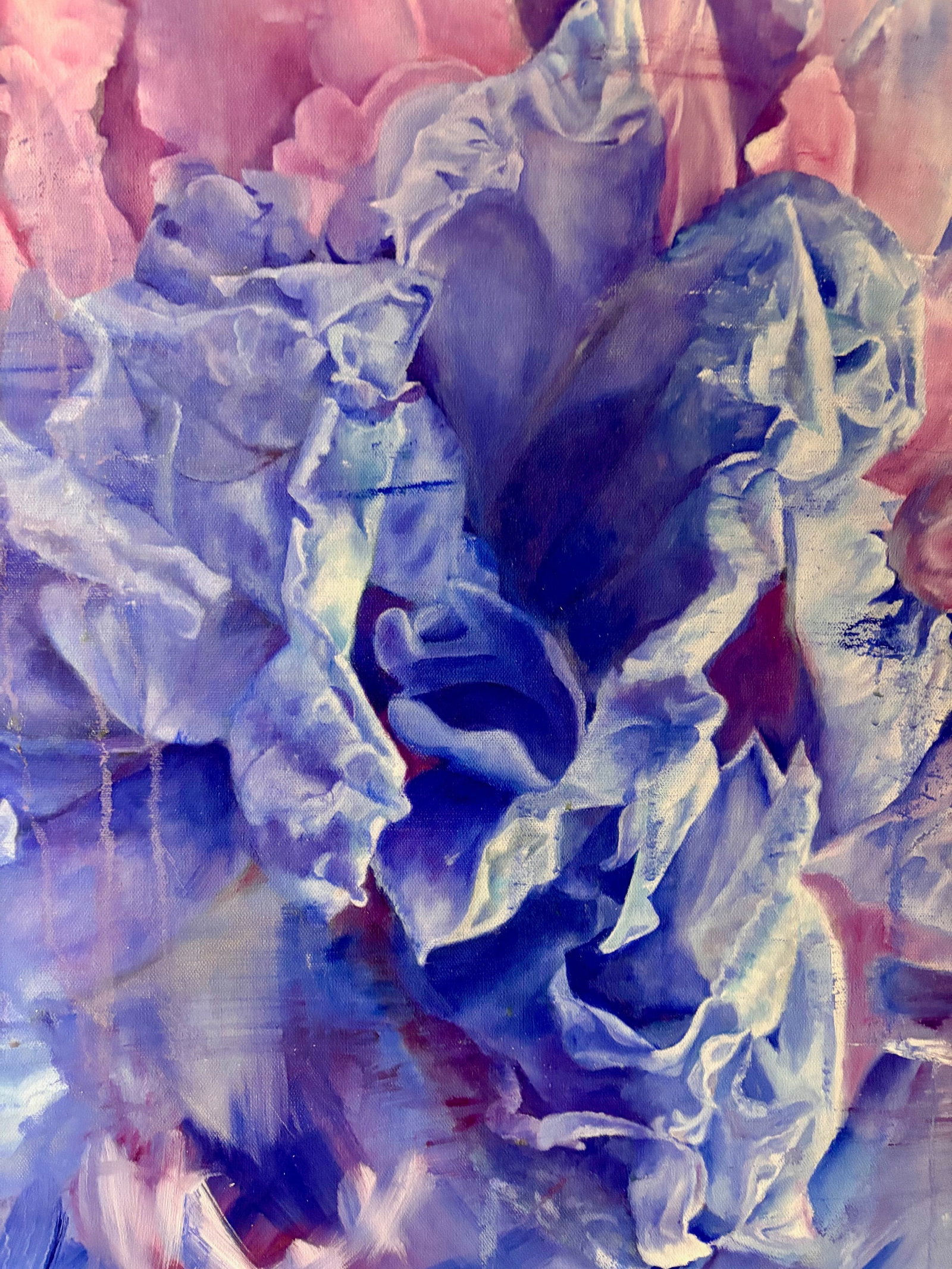 Blue Iris Framed Oil on Canvas by Shelly Gurton "Dreaming in Blue" - 6