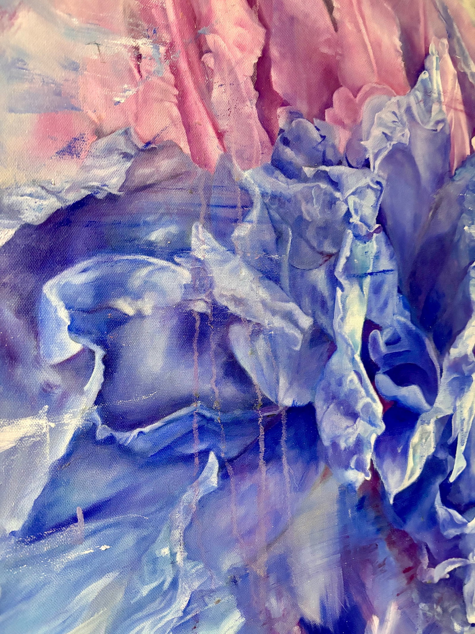 Blue Iris Framed Oil on Canvas by Shelly Gurton "Dreaming in Blue" - 7