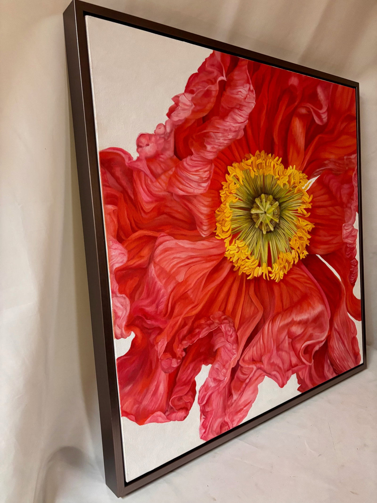 Iceland Poppy Framed Oil on Canvas by Shelly Gurton Titled "Riva" - 4