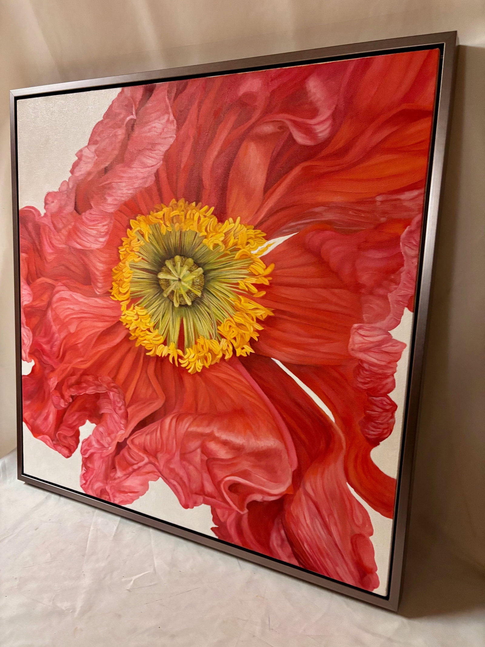 Iceland Poppy Framed Oil on Canvas by Shelly Gurton Titled "Riva" - 5