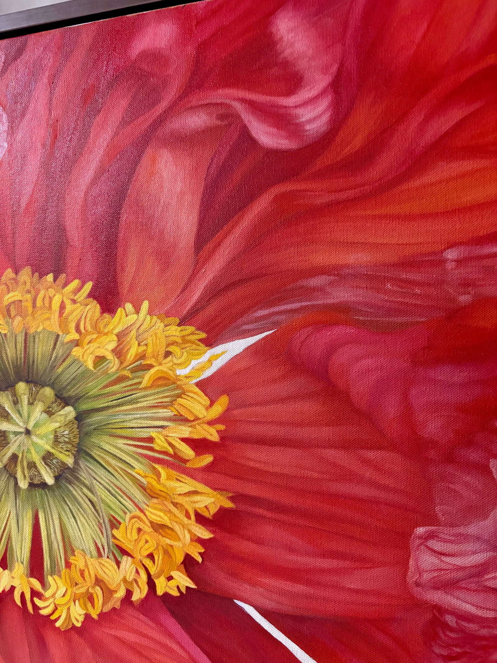 Iceland Poppy Framed Oil on Canvas by Shelly Gurton Titled "Riva" - 8