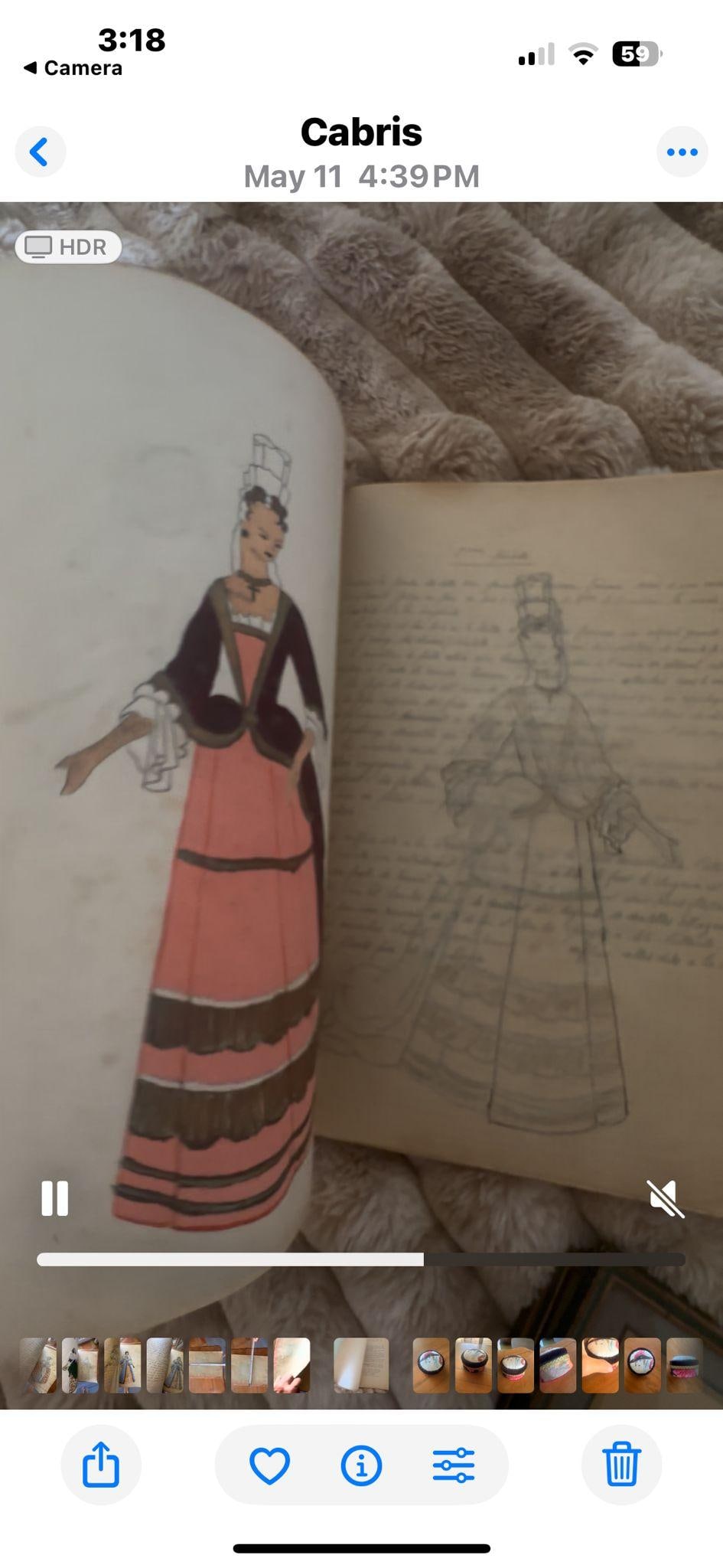Antique French Costume History Notebook | Hand-Colored Fashion Studies | Handwritten Artist Sketchbo - 3