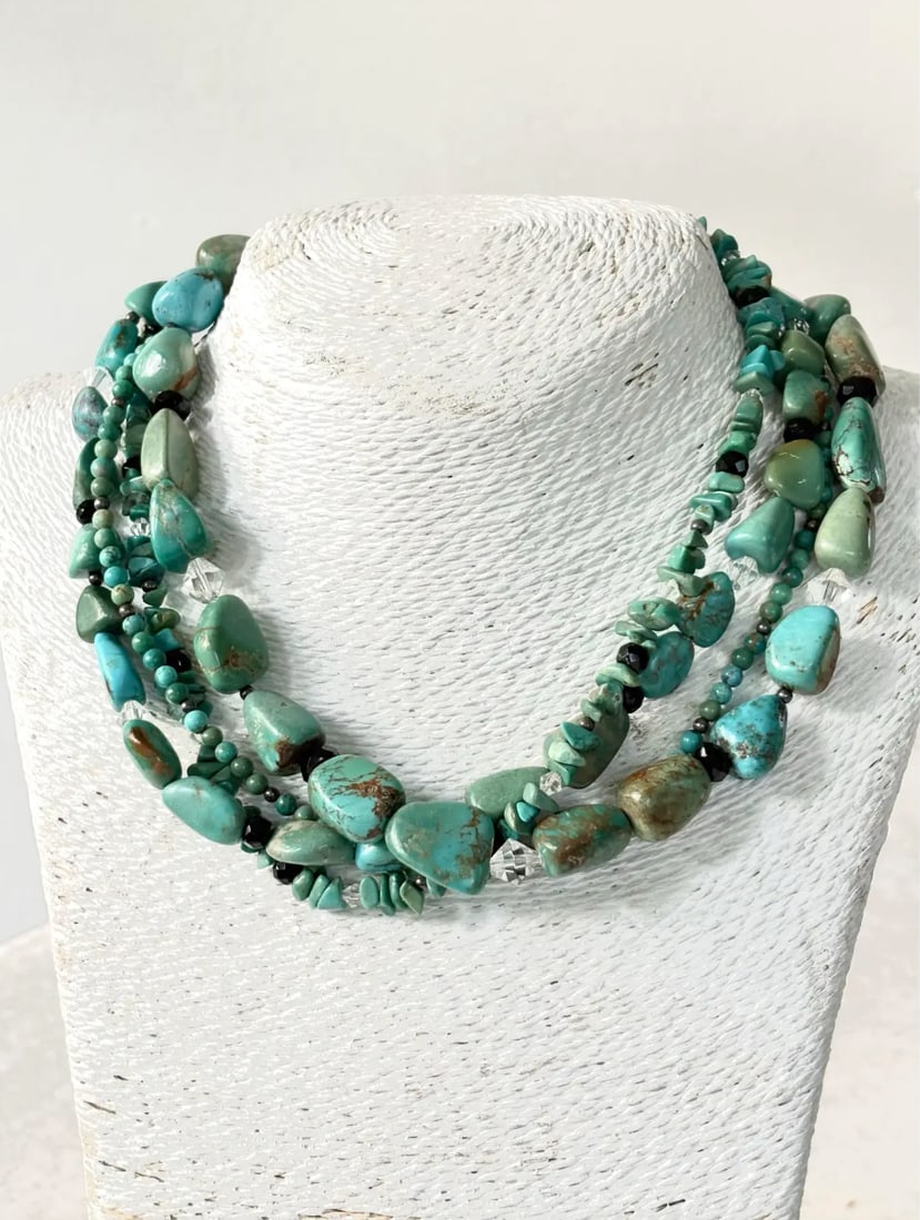 Vintage Turquoise Multi-Strand Necklace - 2