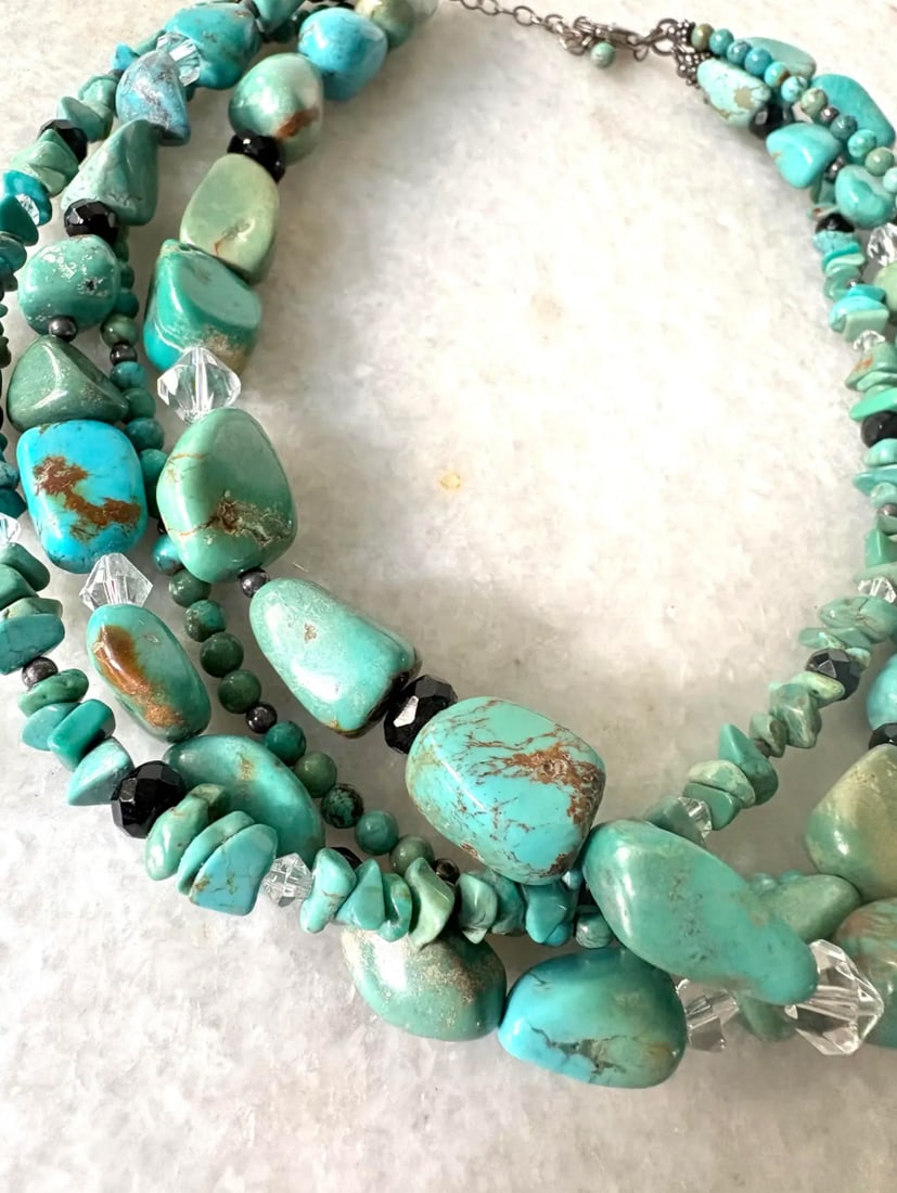 Vintage Turquoise Multi-Strand Necklace - 3